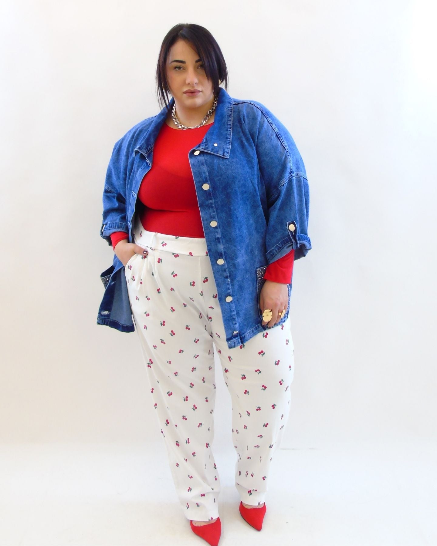 Pantalone ciliegia 9581