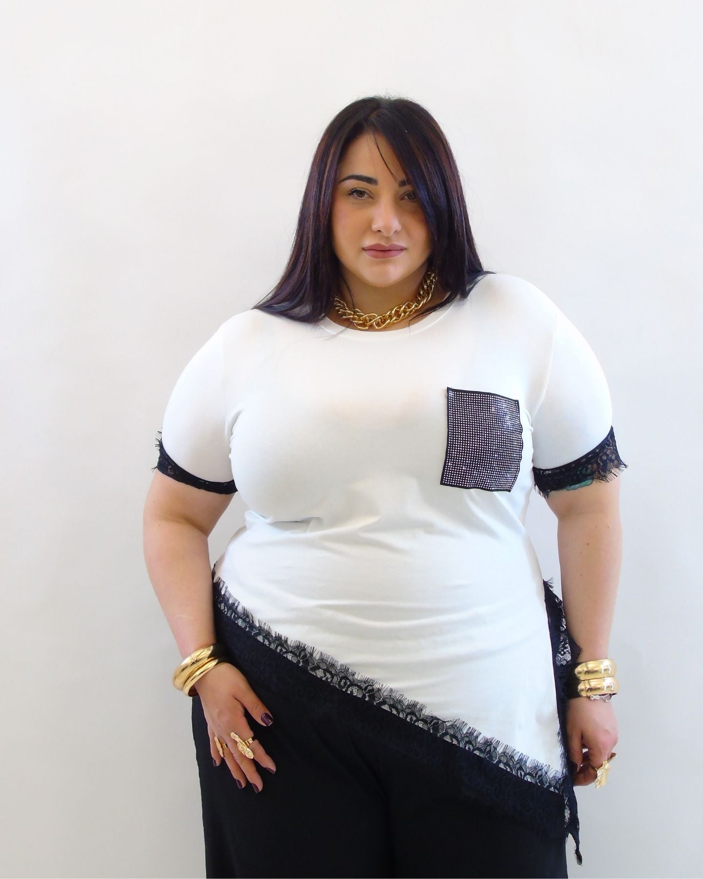 tshirt con pizzo 26222
