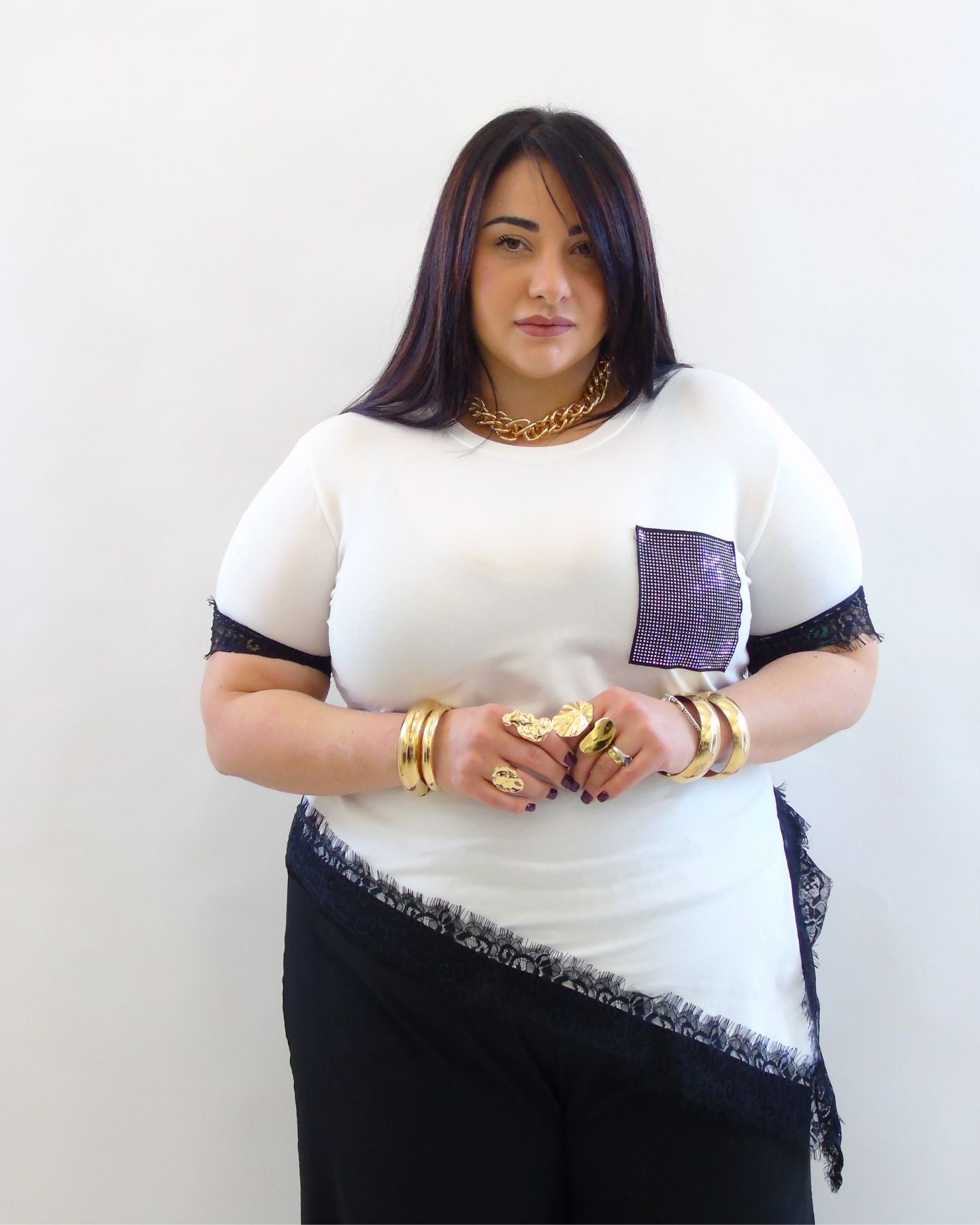 tshirt con pizzo 26222