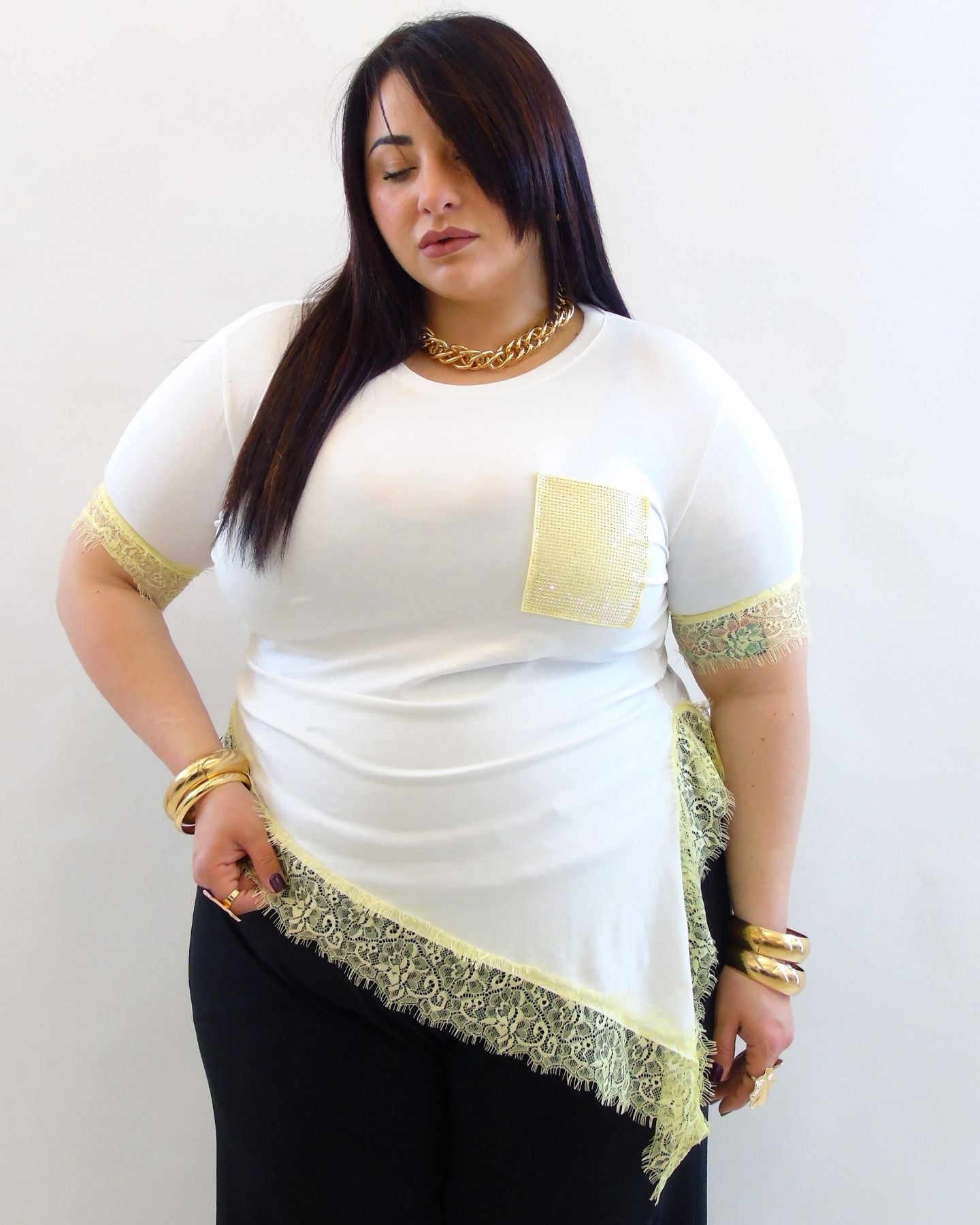 tshirt con pizzo 26222