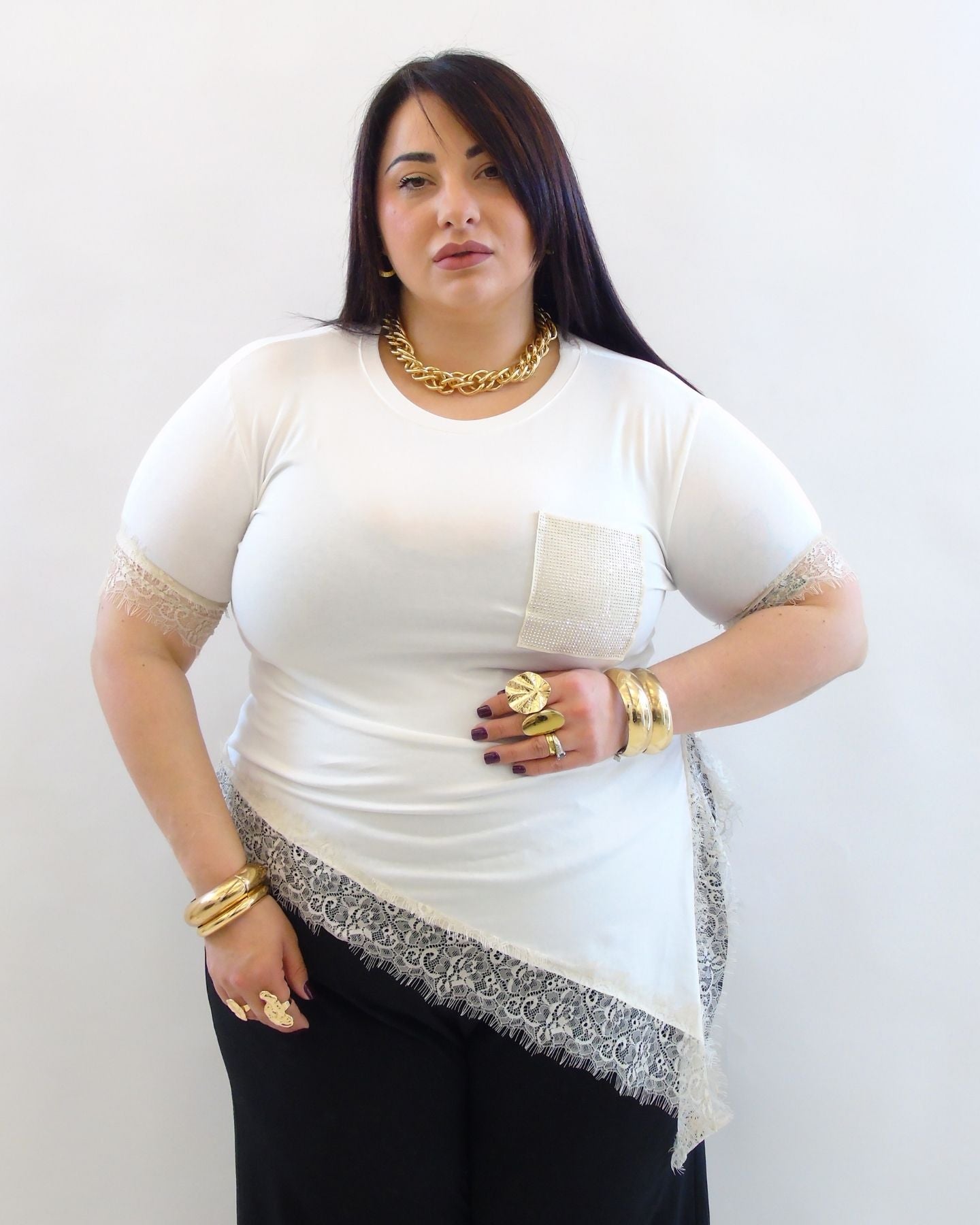 tshirt con pizzo 26222