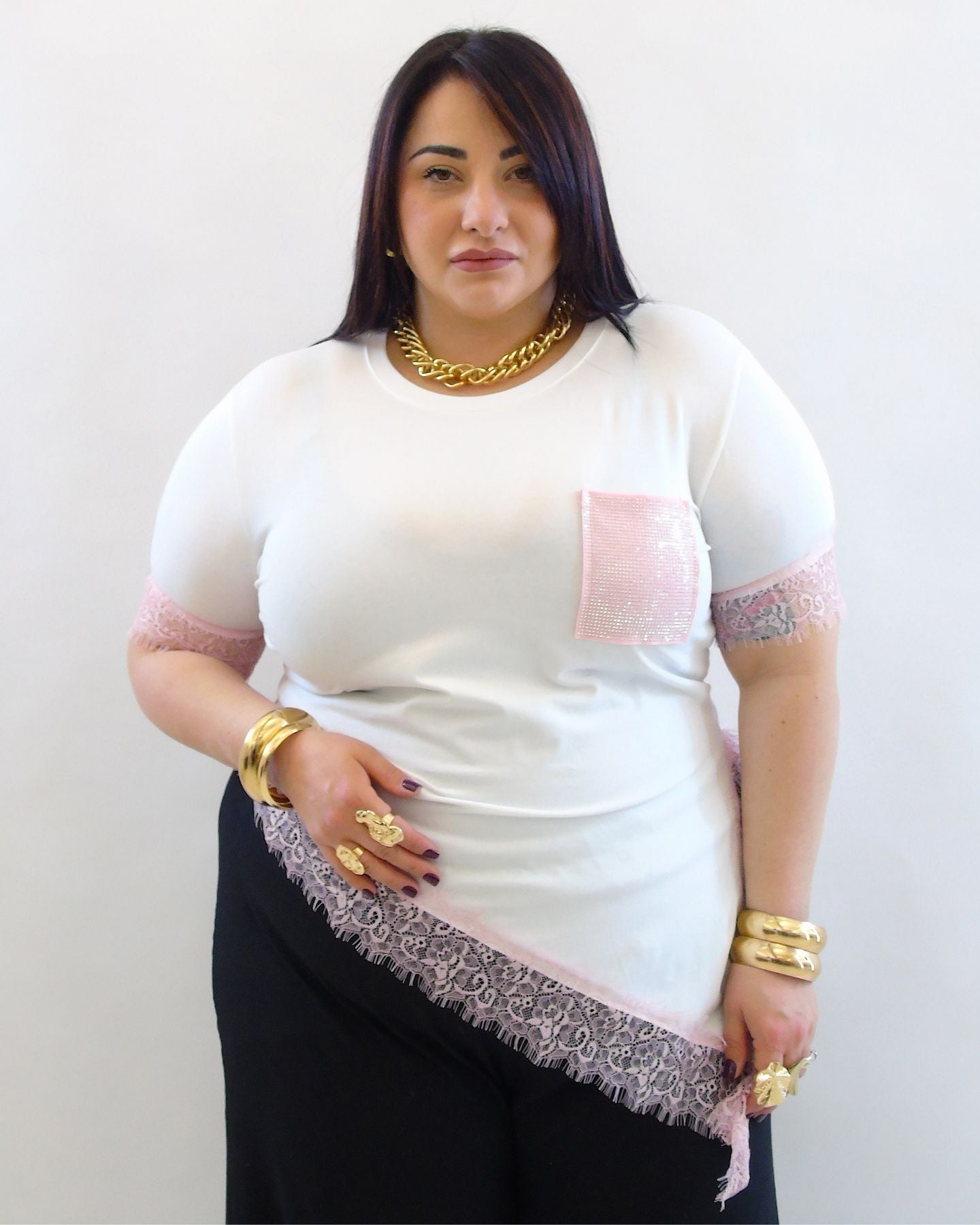 tshirt con pizzo 26222