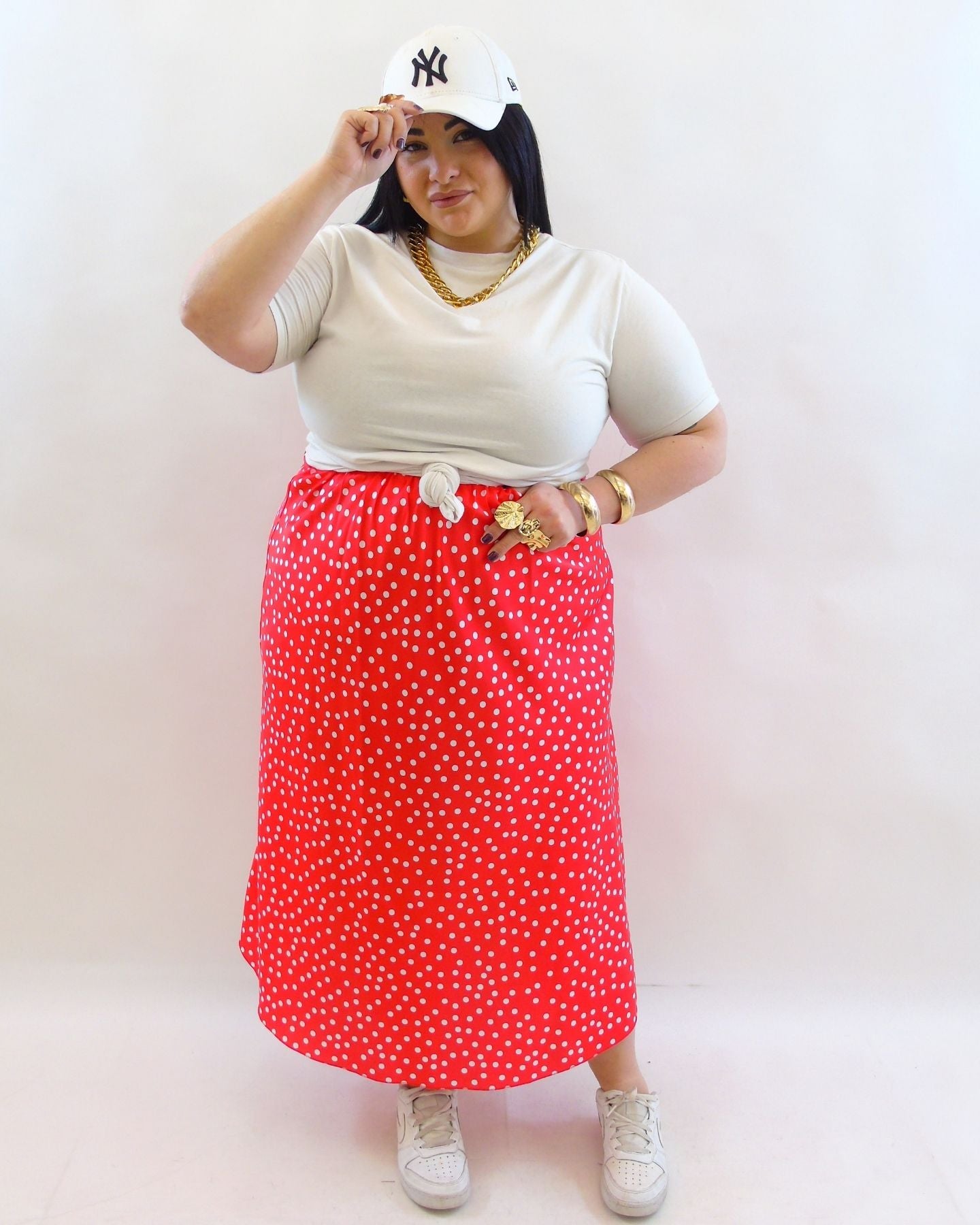 Gonna pois satin 23761