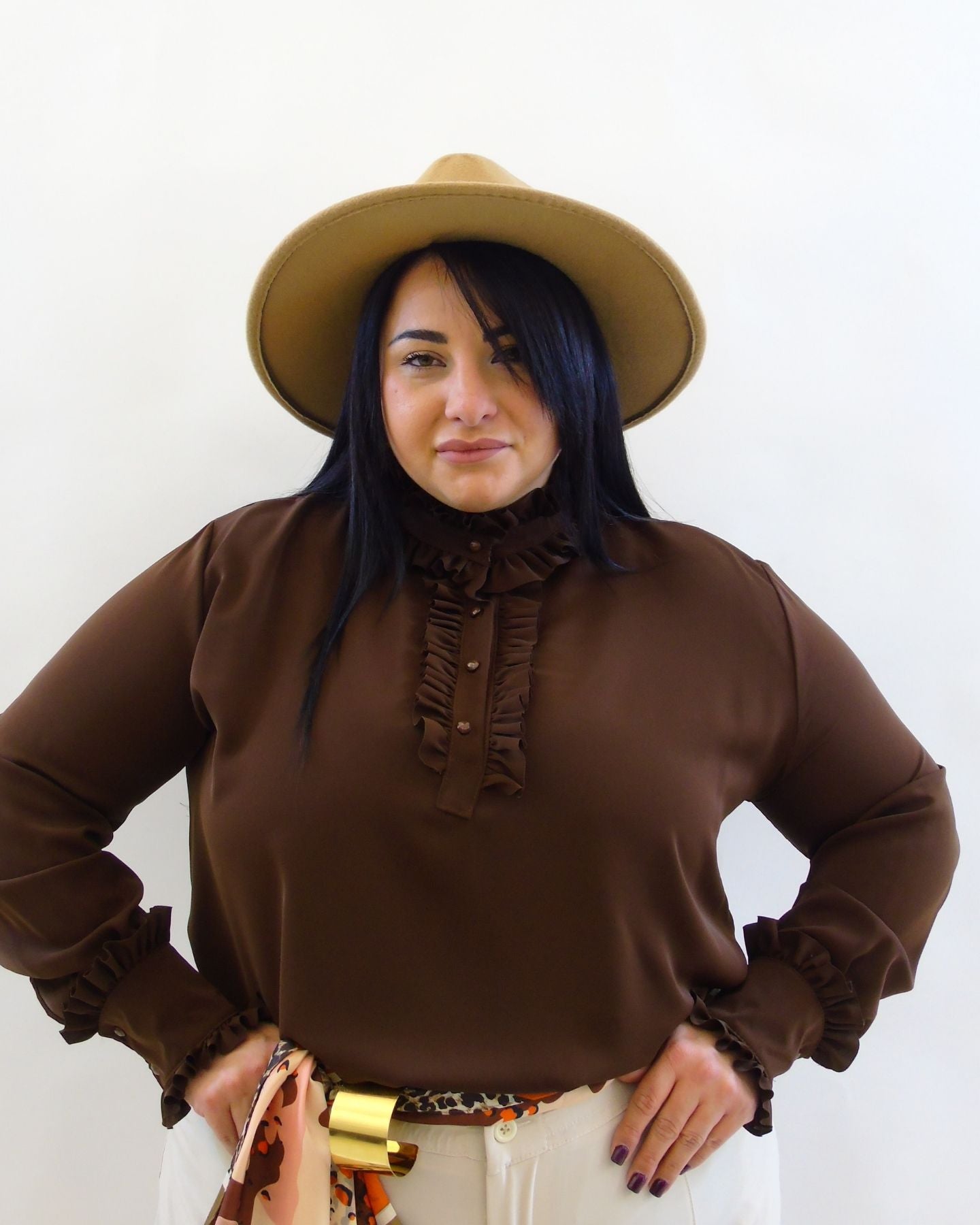blusa  con rouche 29297