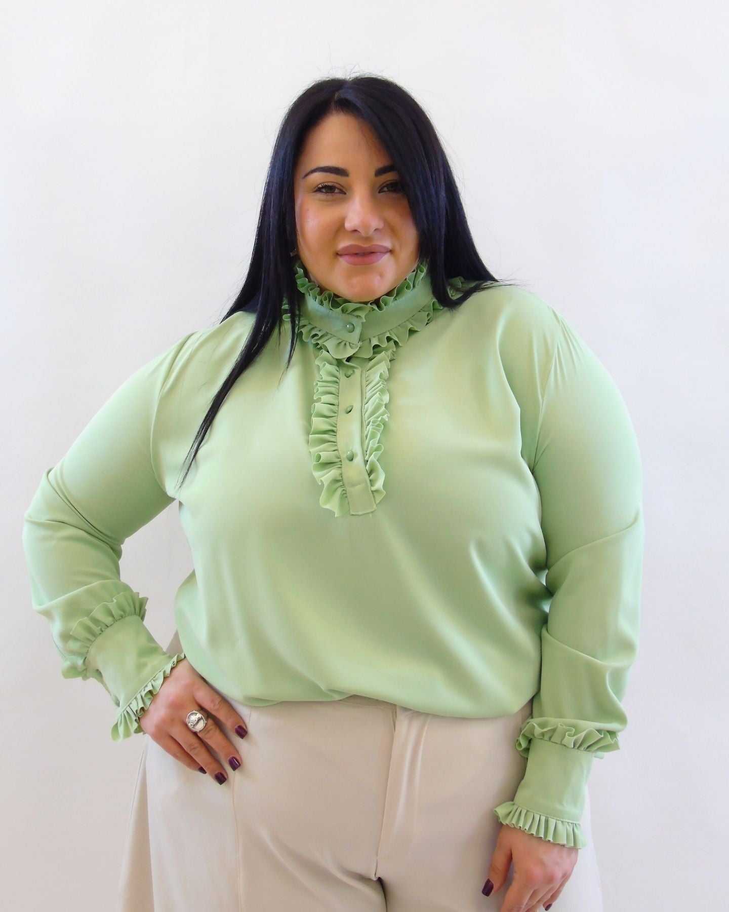 blusa  con rouche 29297