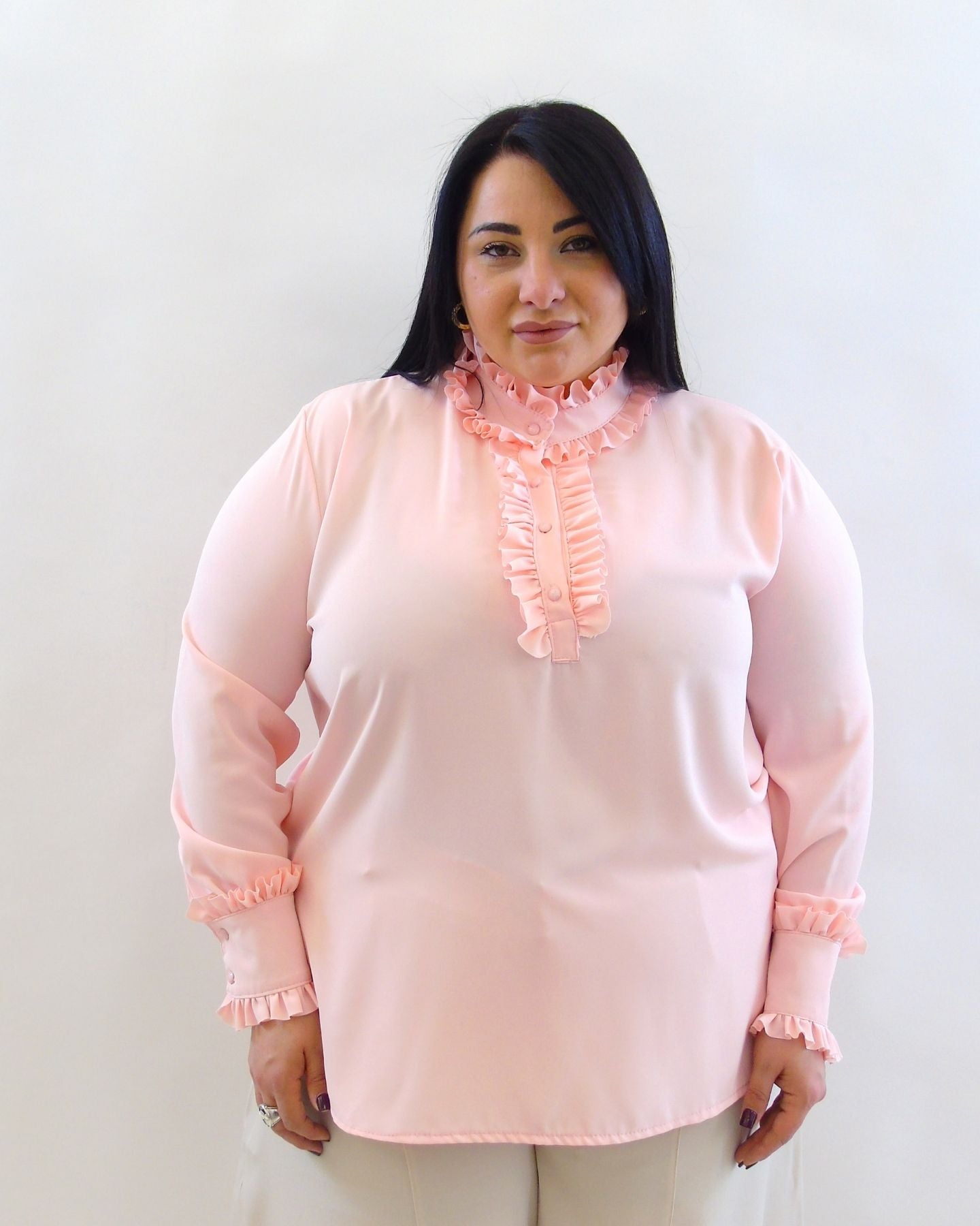 blusa  con rouche 29297