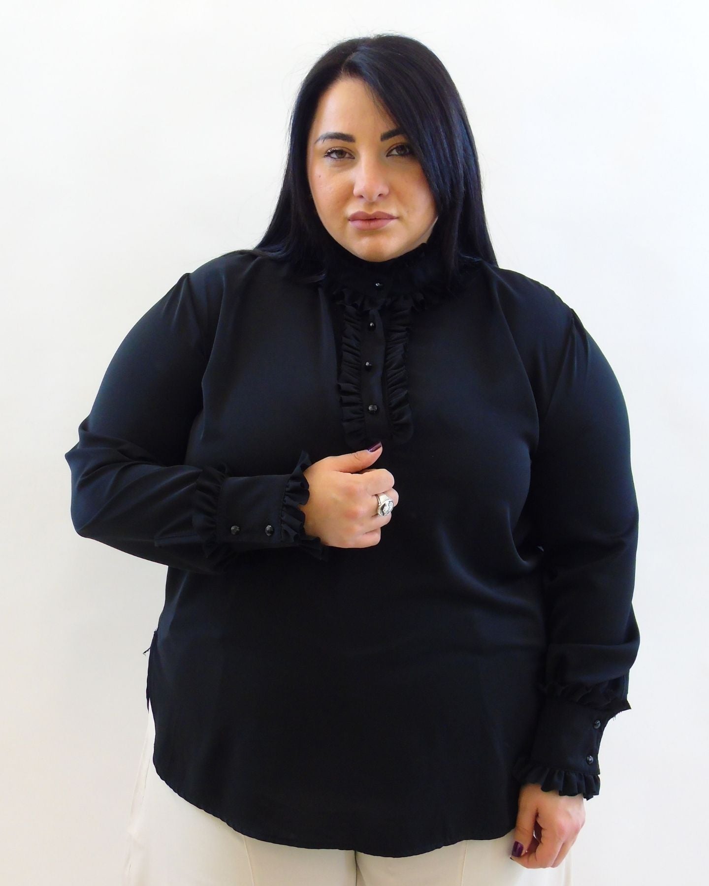 blusa  con rouche 29297