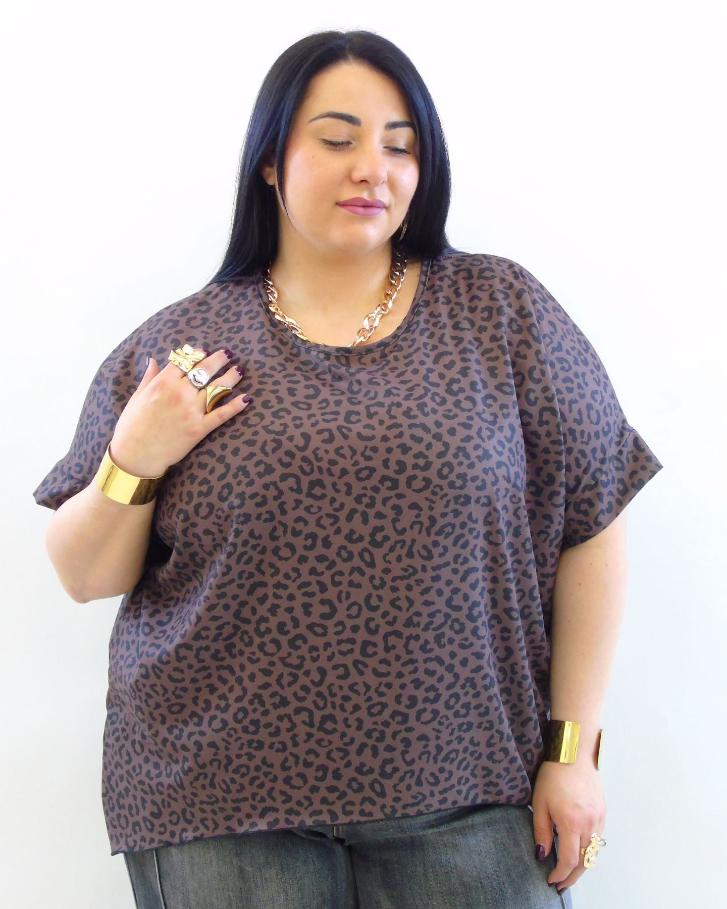 Blusa asim animalier  3912