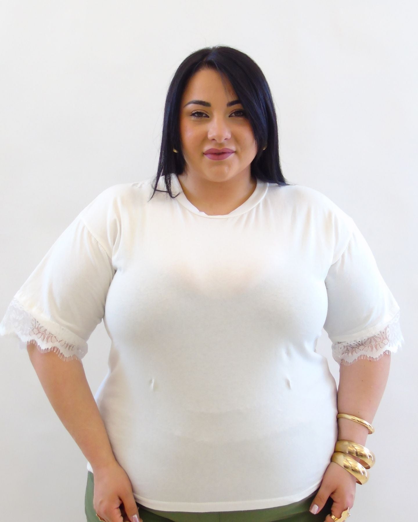 tshirt con pizzo manica 60431