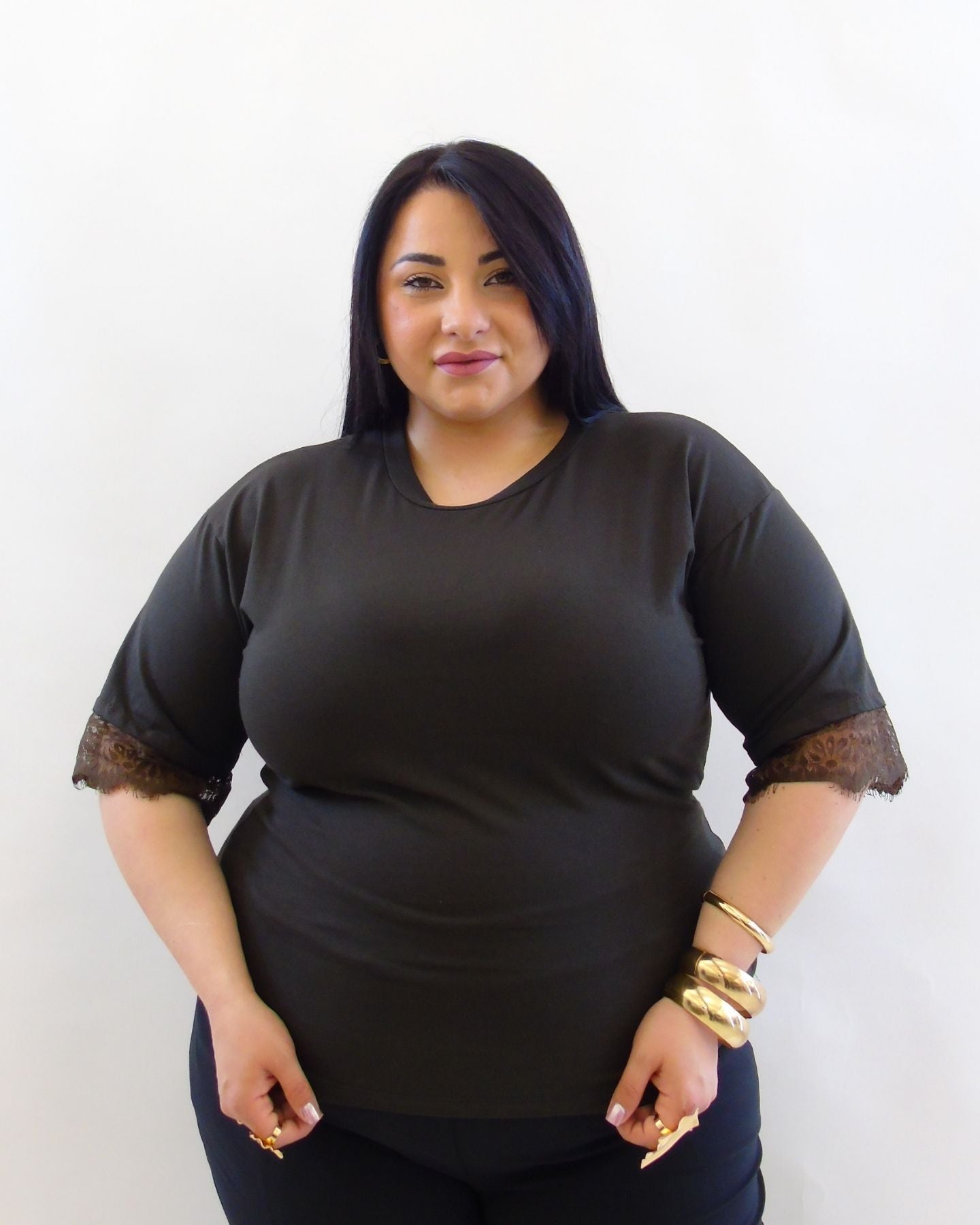 tshirt con pizzo manica 60431