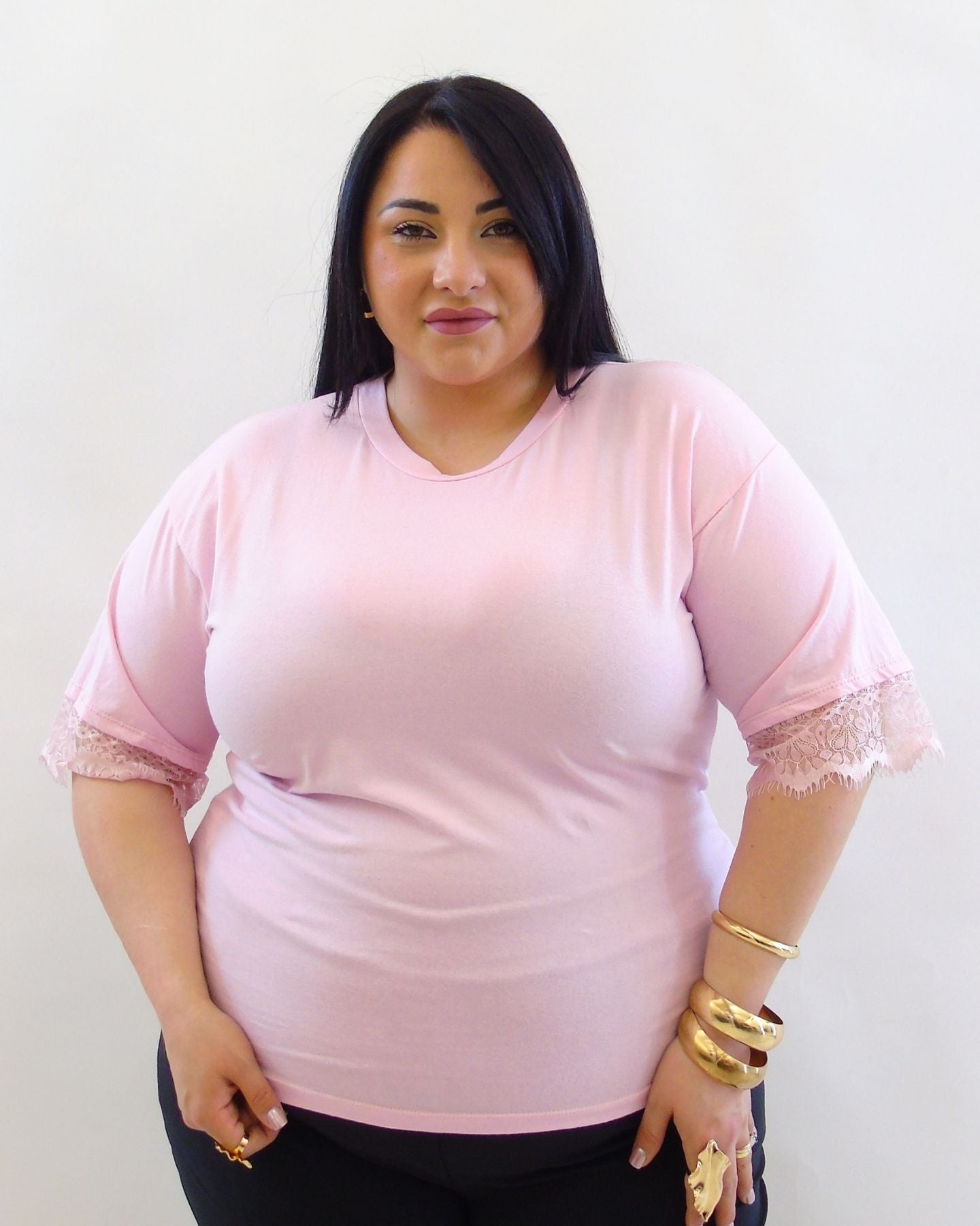 tshirt con pizzo manica 60431