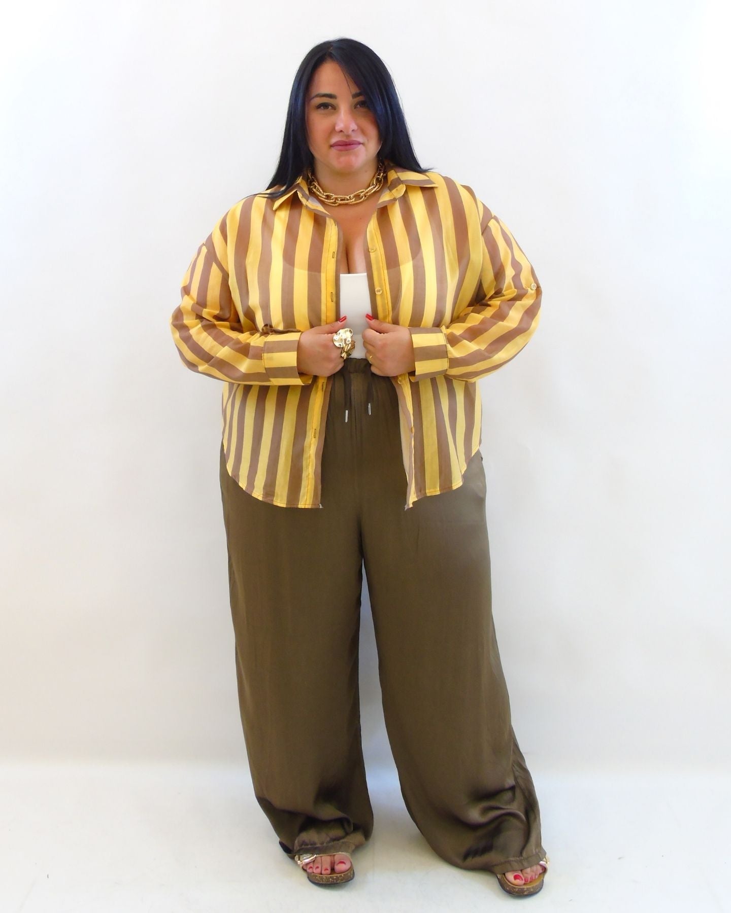 Camicia righe organza 11219