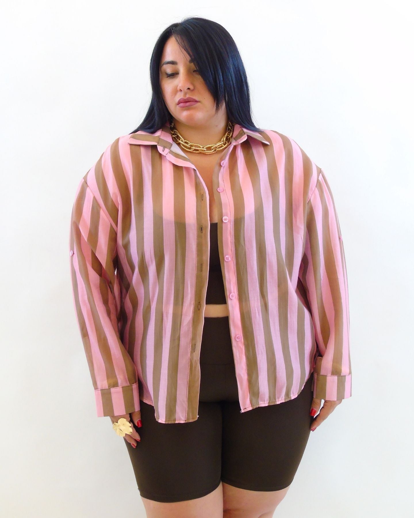 Camicia righe organza 11219