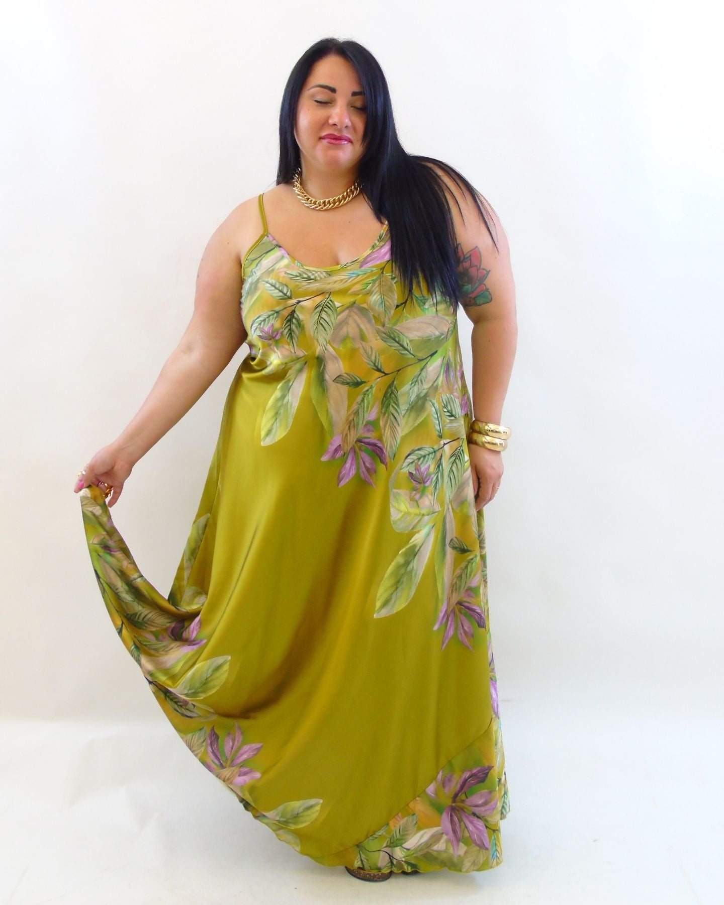 Abito satin flower  26095