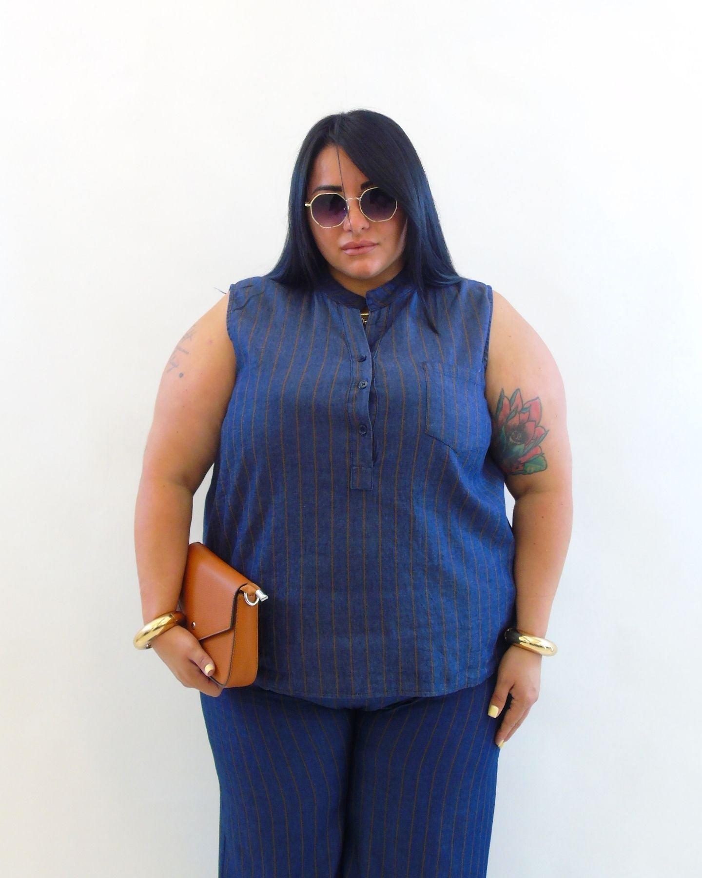 Blusa gessata ruggine 15389
