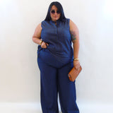 Pantalone gessato ruggine 153881