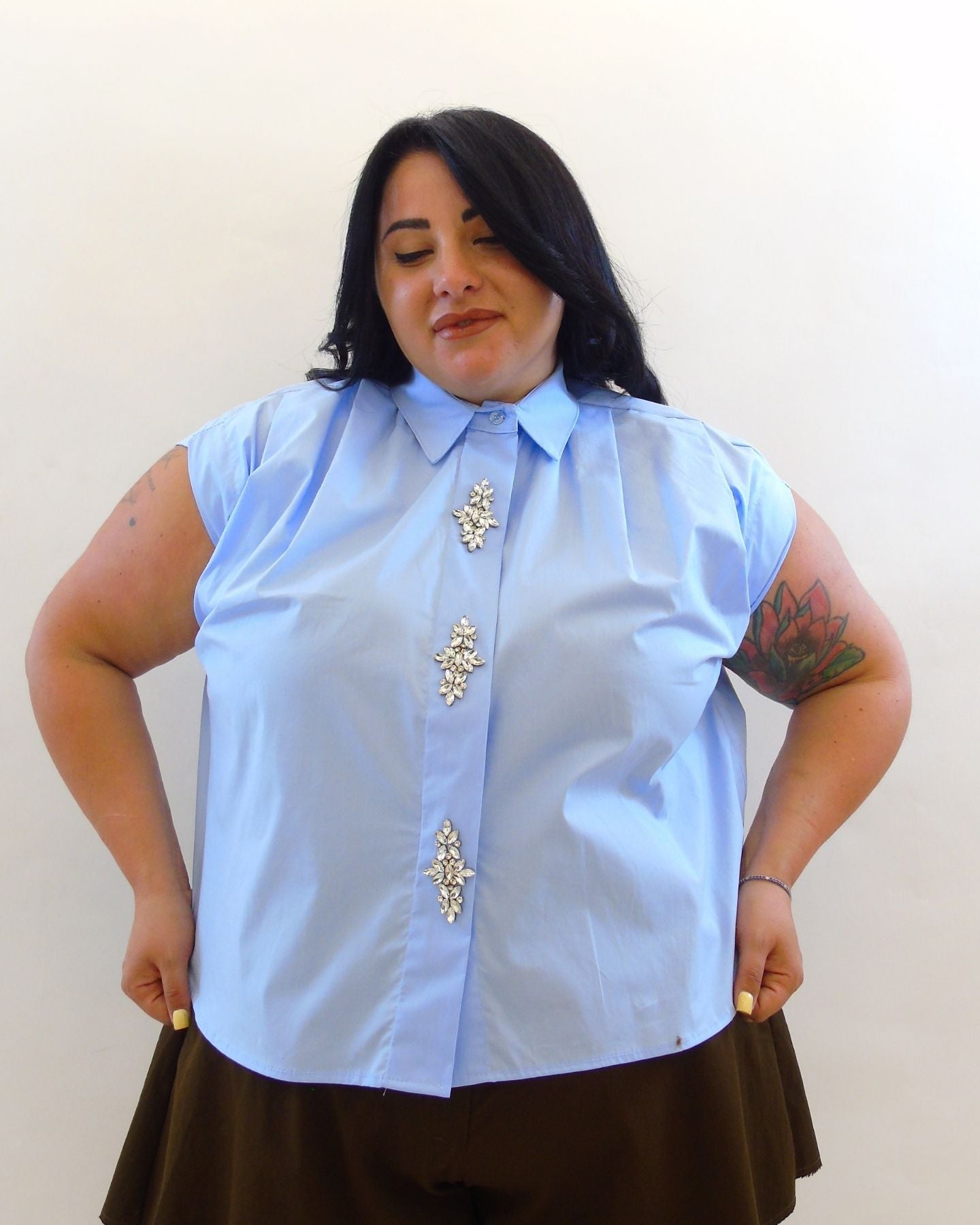 Camicia bottoni gioiello 20818