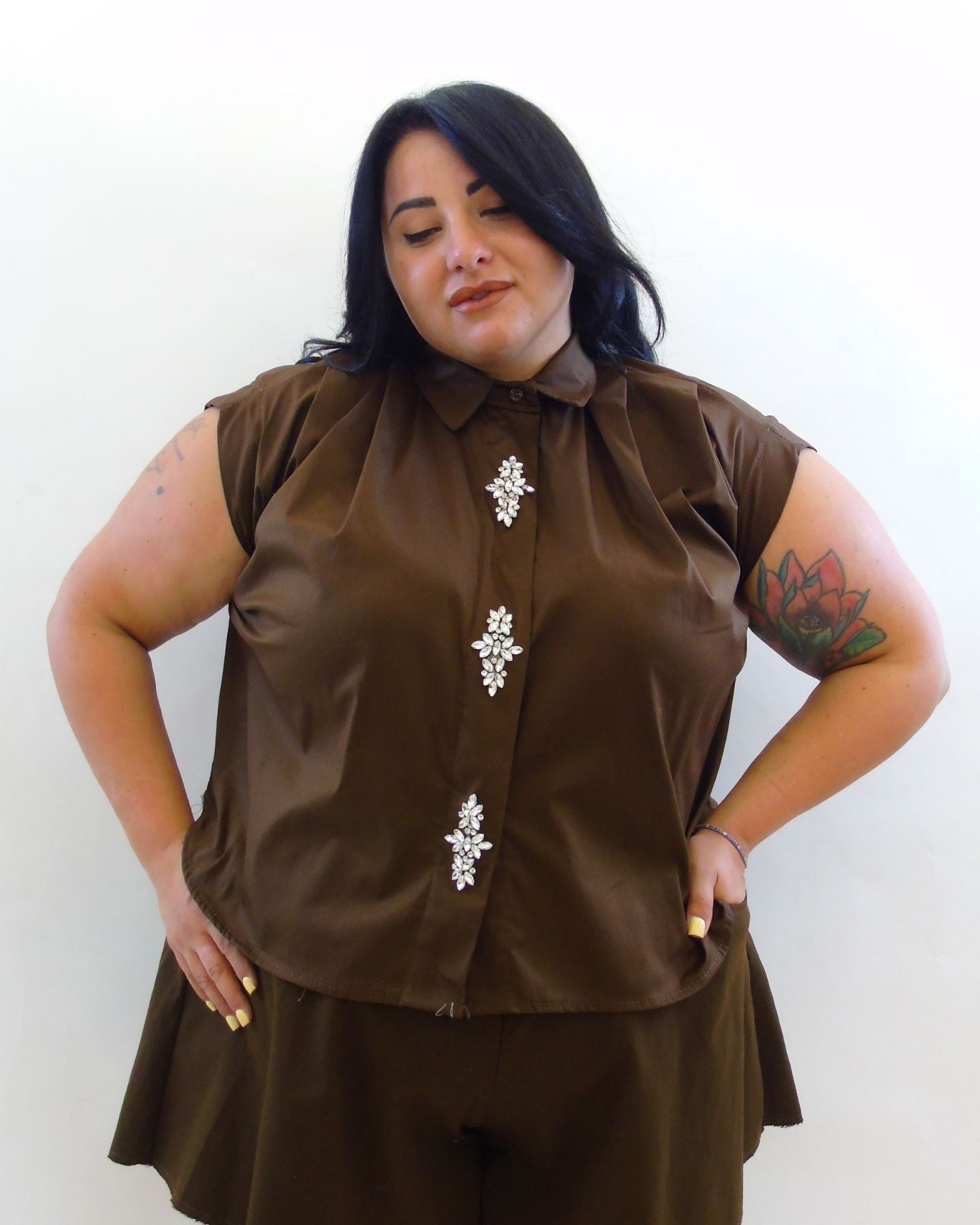 Camicia bottoni gioiello 20818