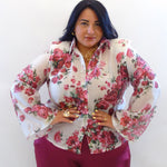 Camicia manica a campana fiore 2595