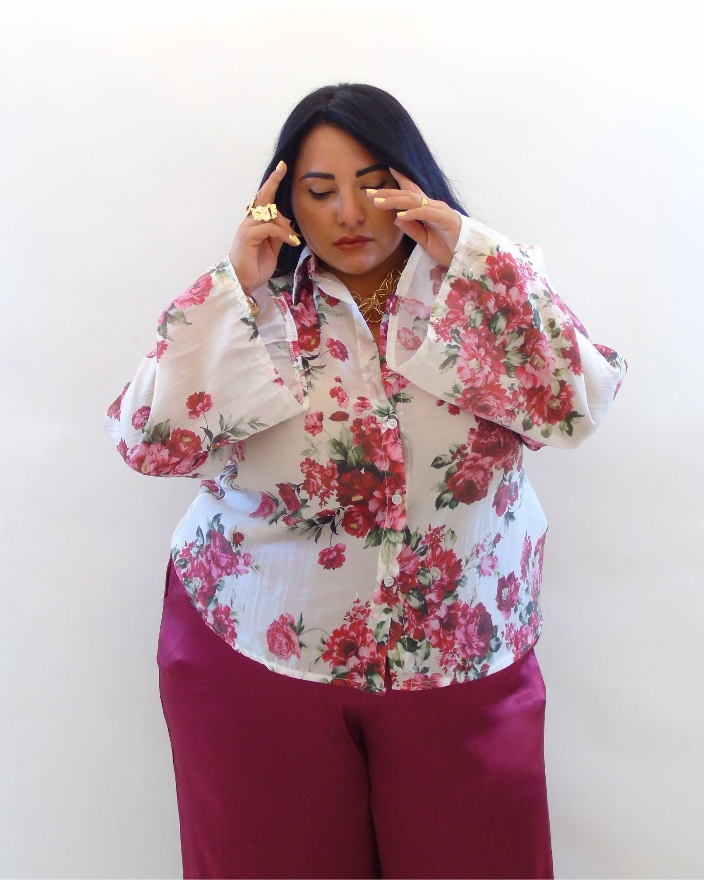 Camicia manica a campana fiore 2595
