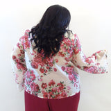 Camicia manica a campana fiore 2595
