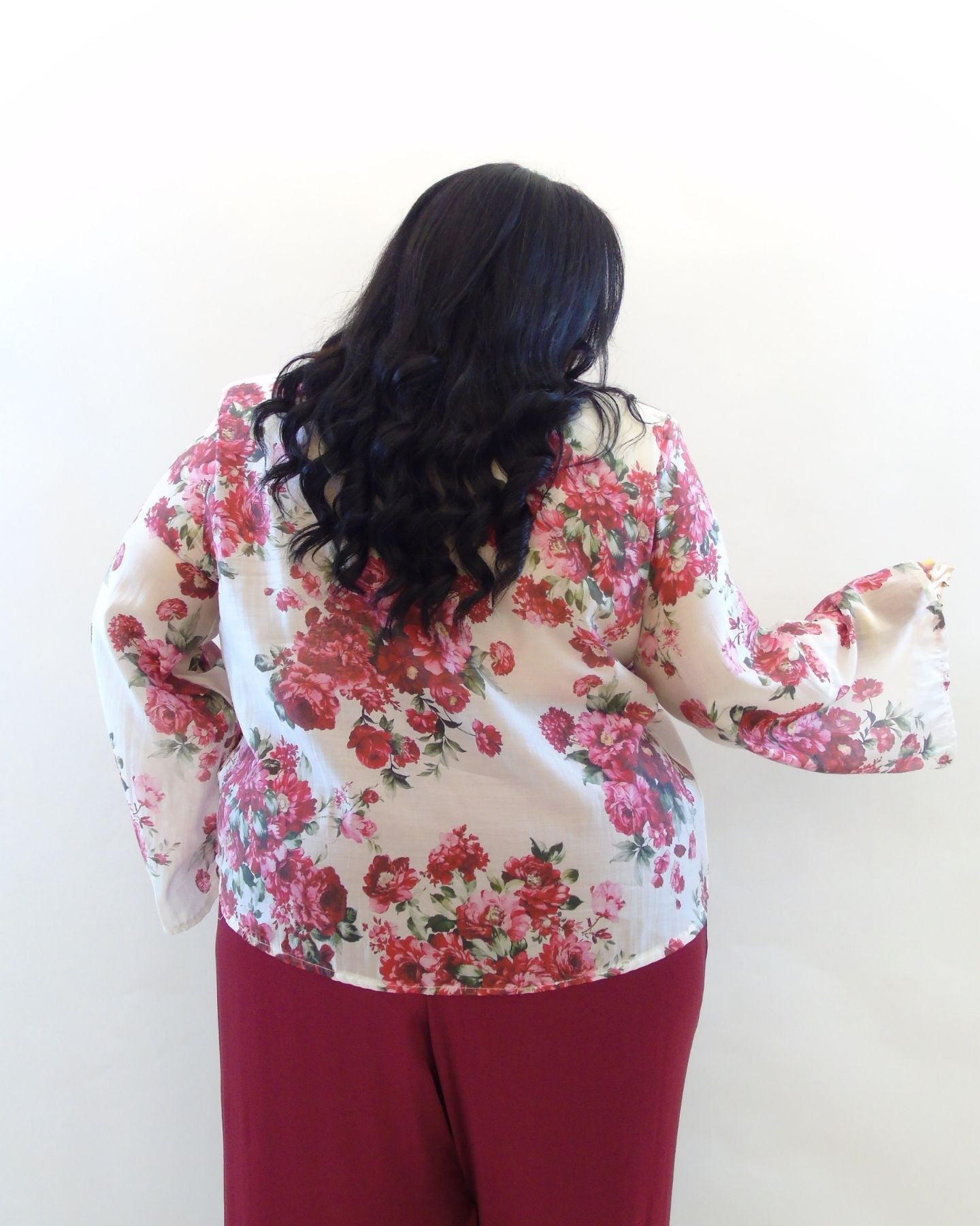 Camicia manica a campana fiore 2595