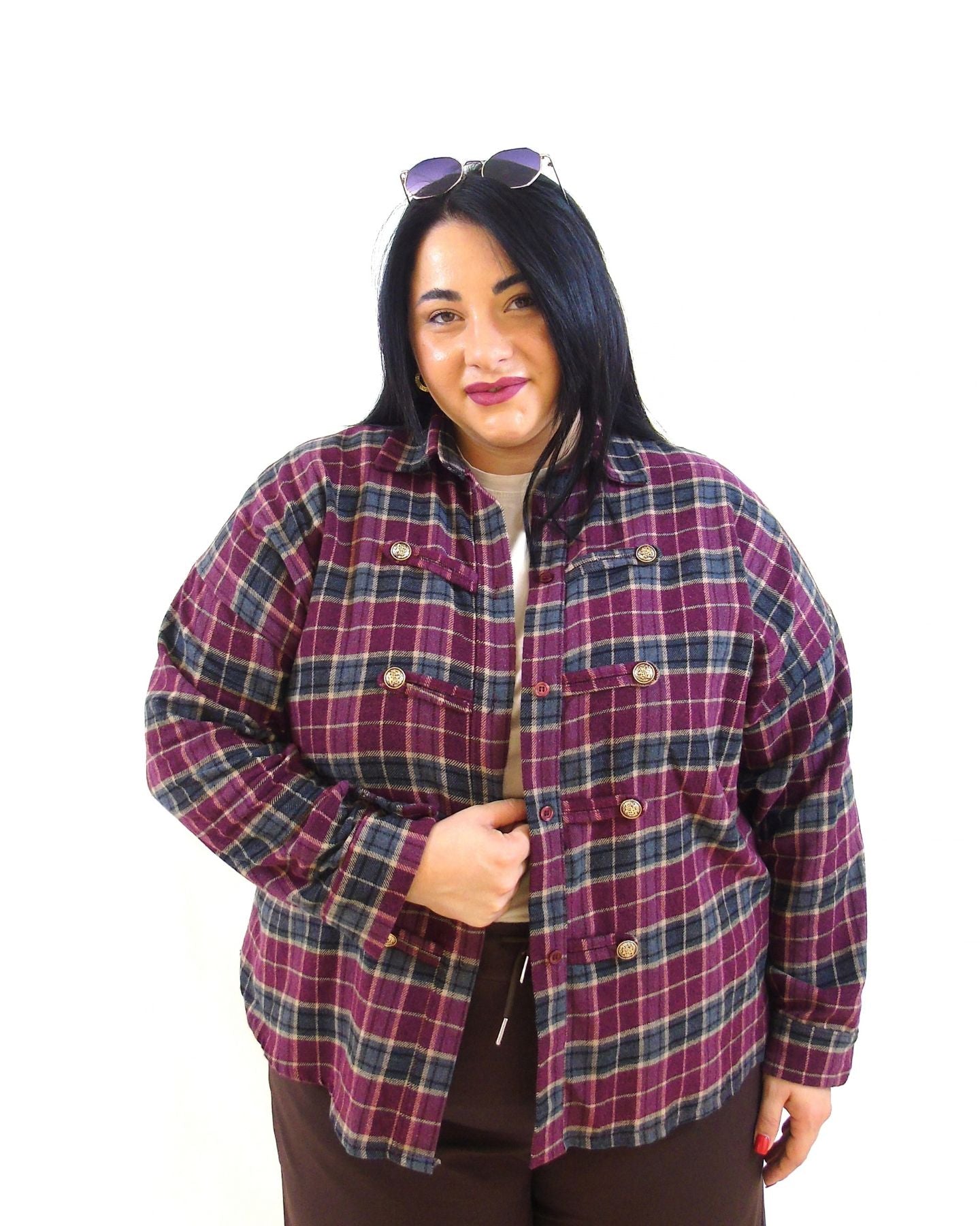Camicia quadri bott bordeaux  268308