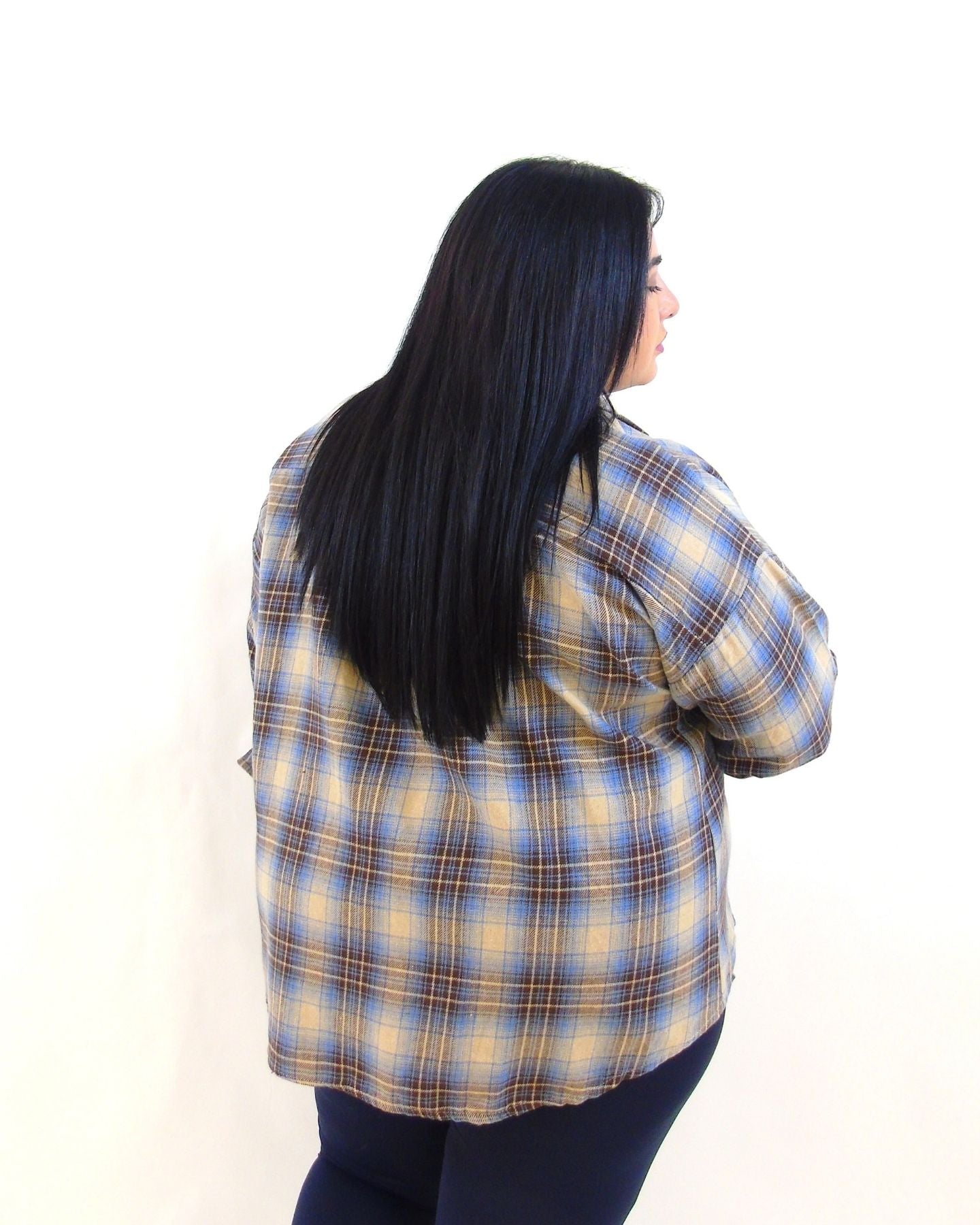 Camicia quadri bott azzurro 923