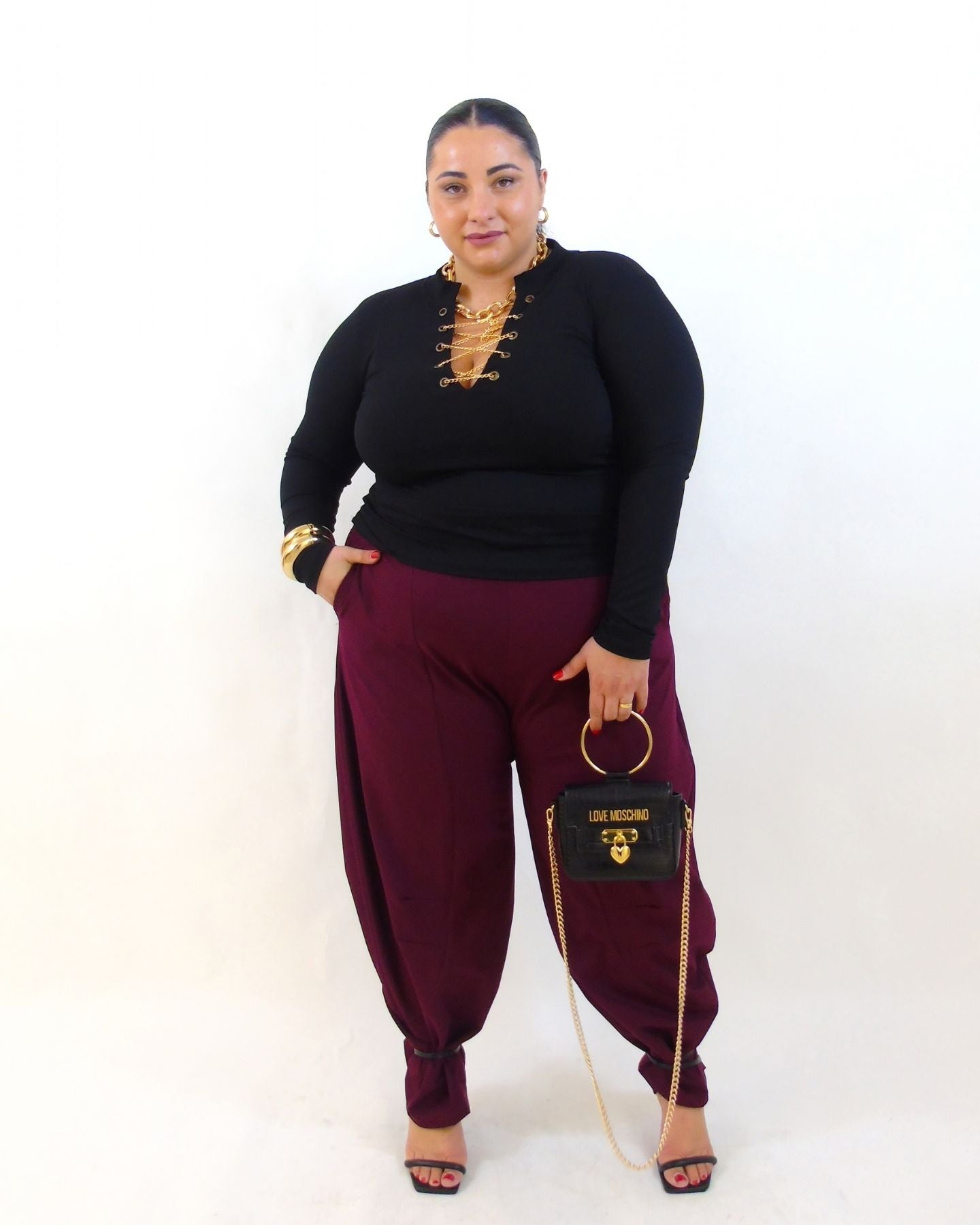 Pantalone balloon strutturato 67031