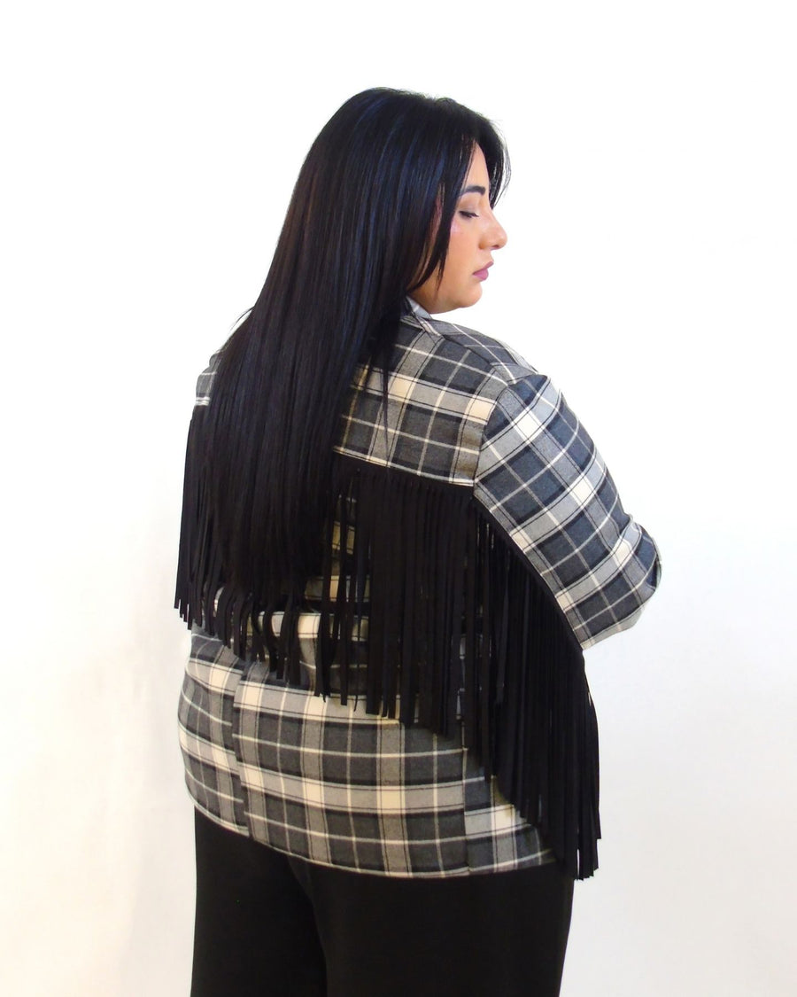 Giacca frange quadri 5205