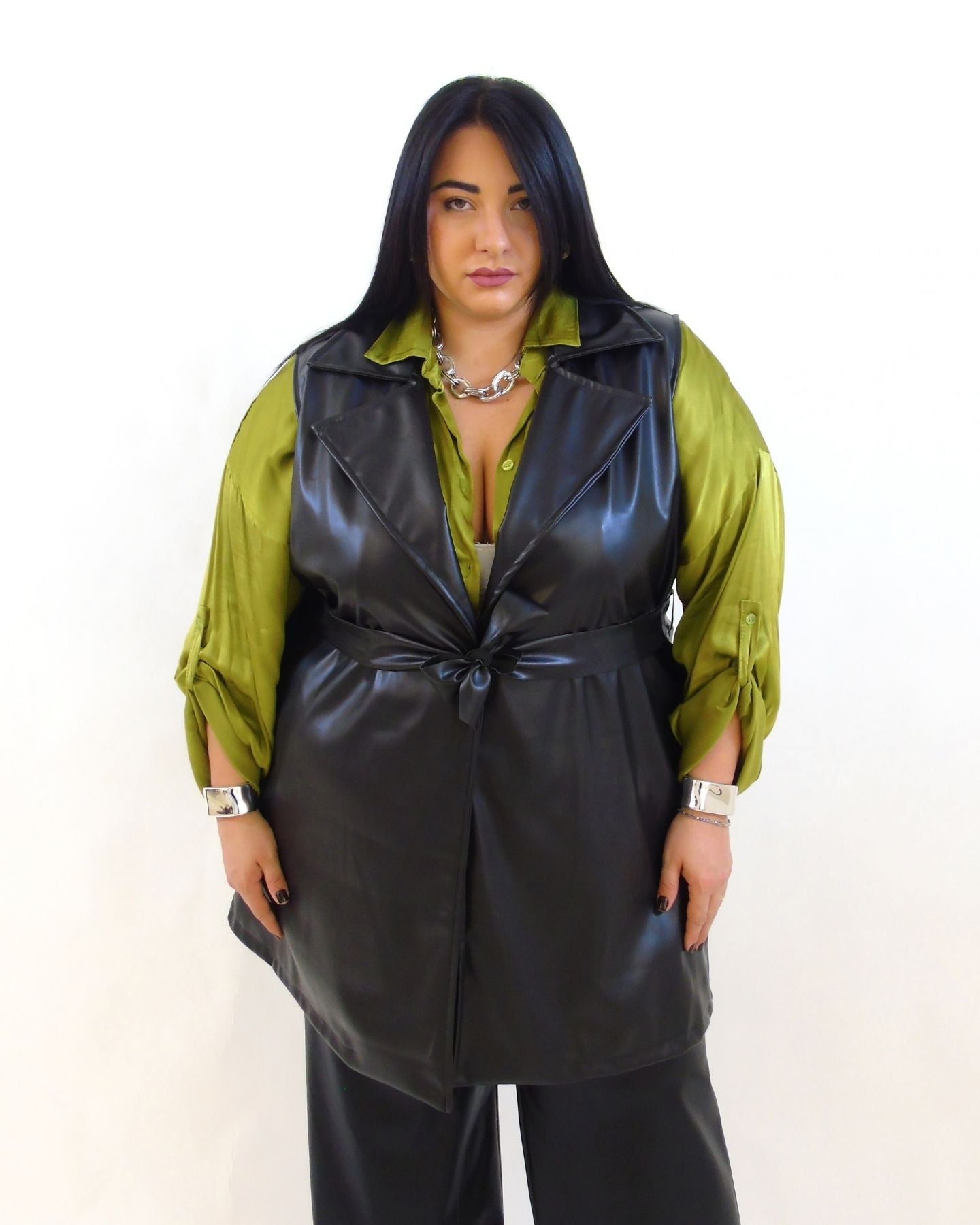 Gilet simil pelle 52592