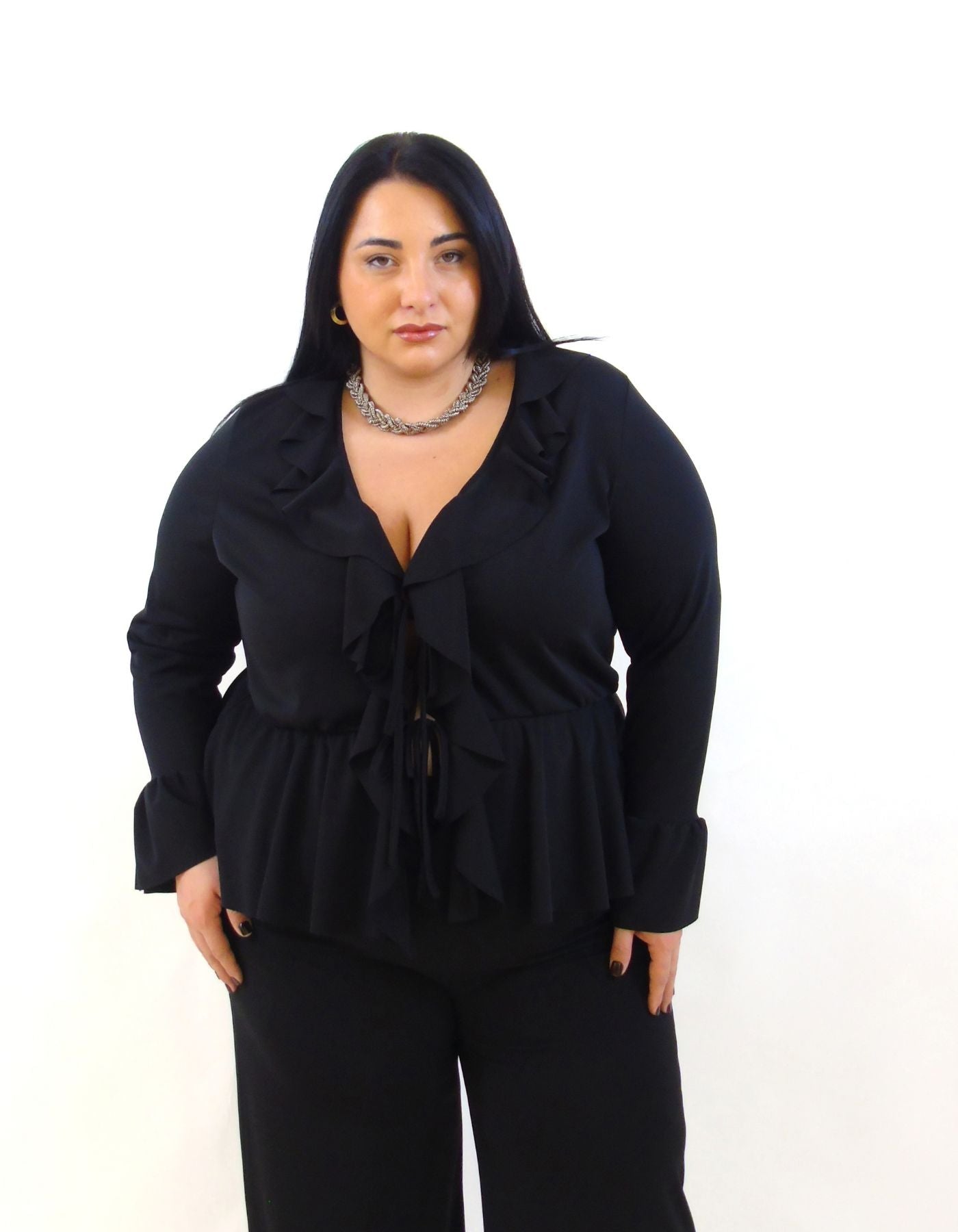 Blusa scivolata rouches