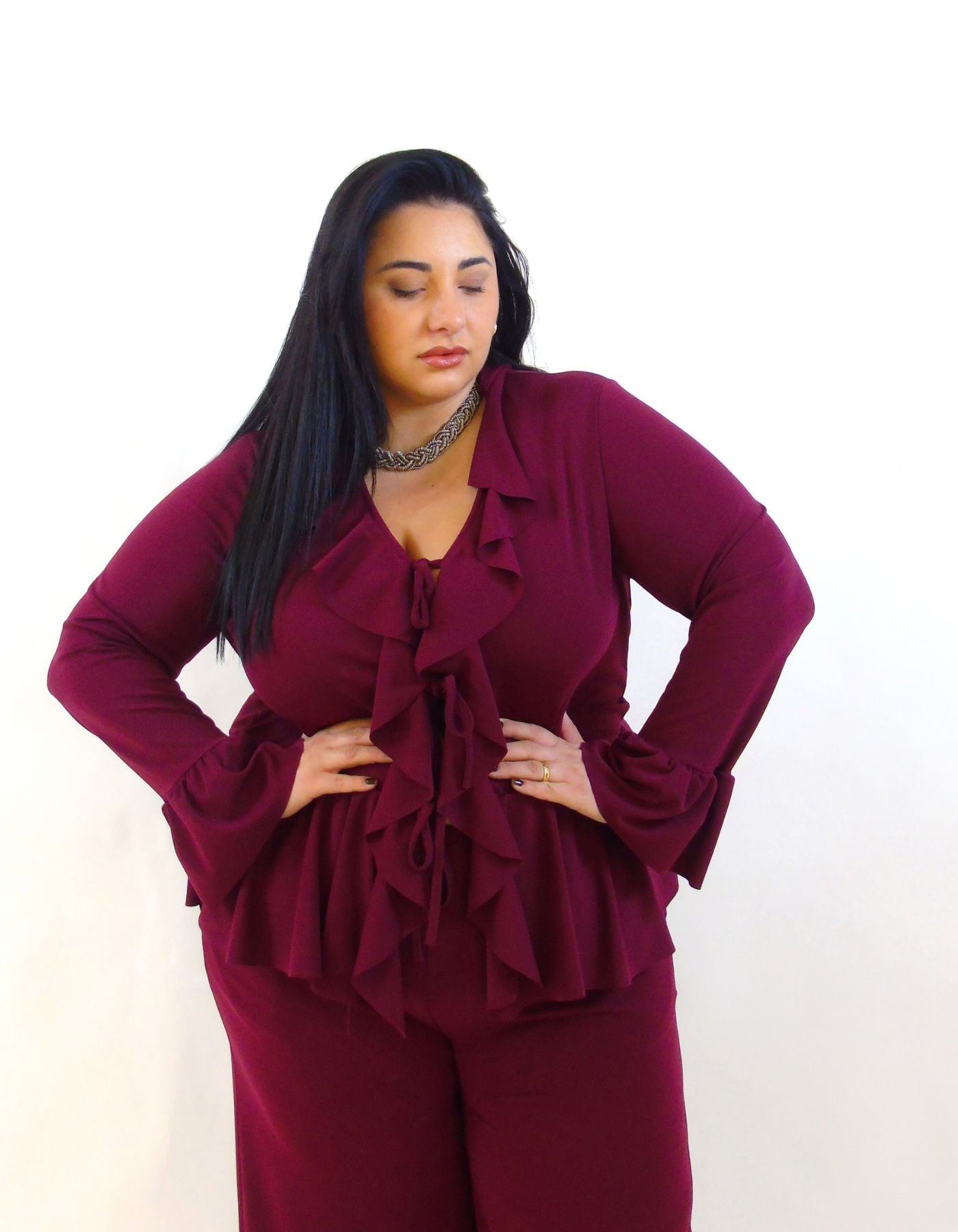 Blusa scivolata rouches