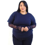 Maglia manica in pizzo
