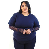Maglia manica in pizzo