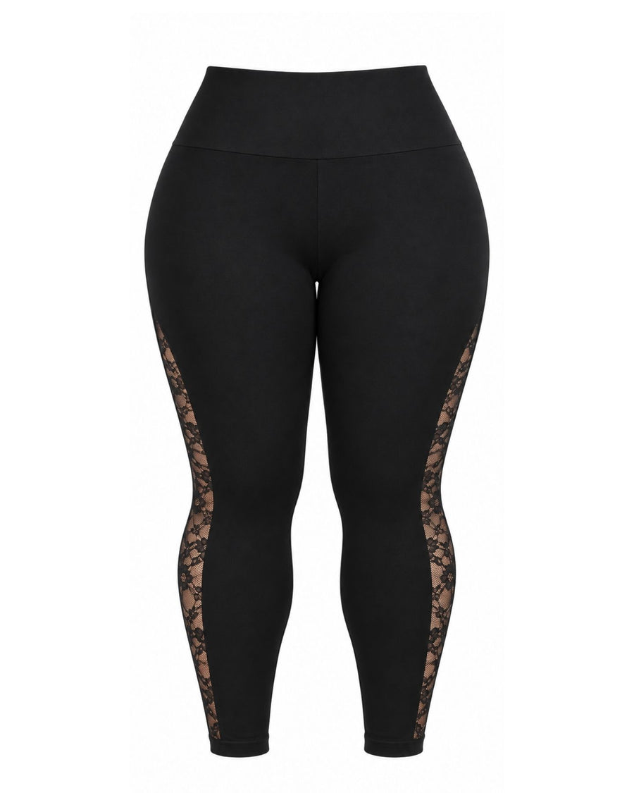 Leggings modellante con pizzo 8373