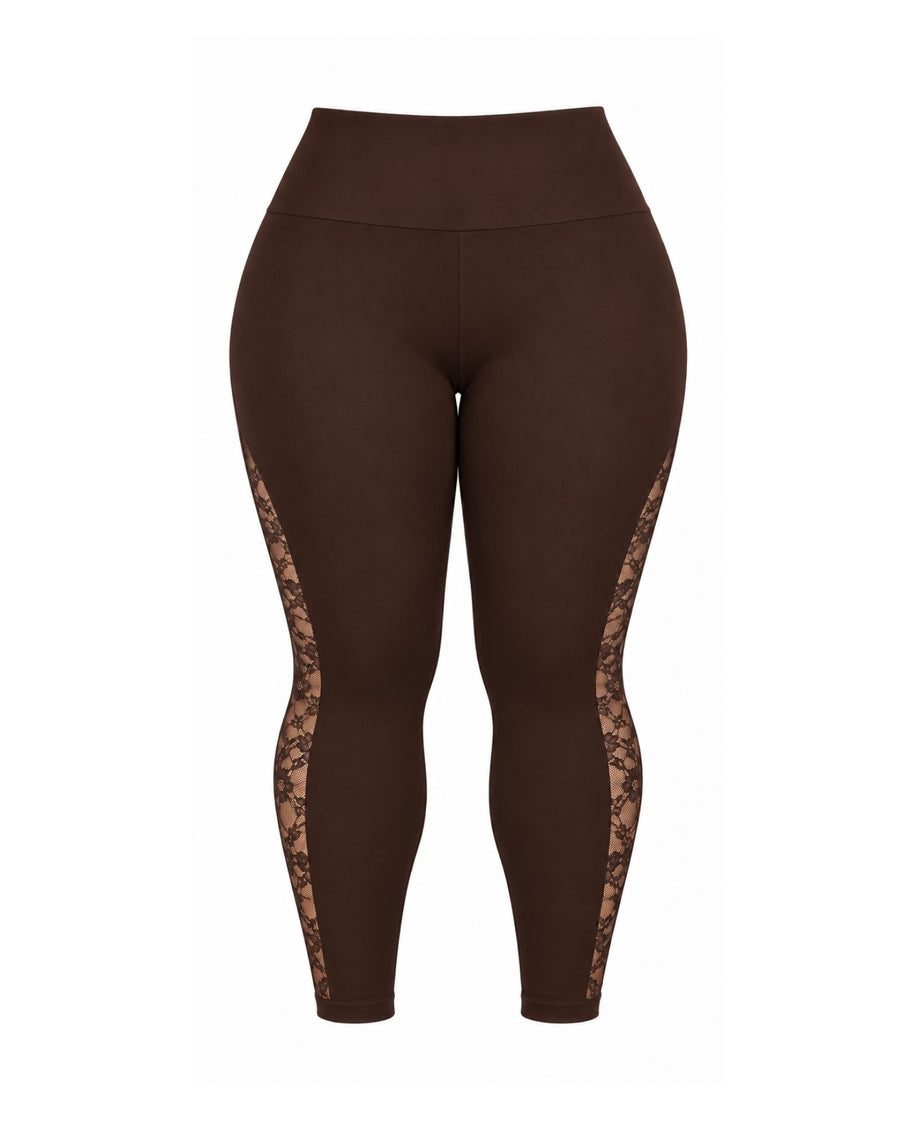 Leggings modellante con pizzo 8373