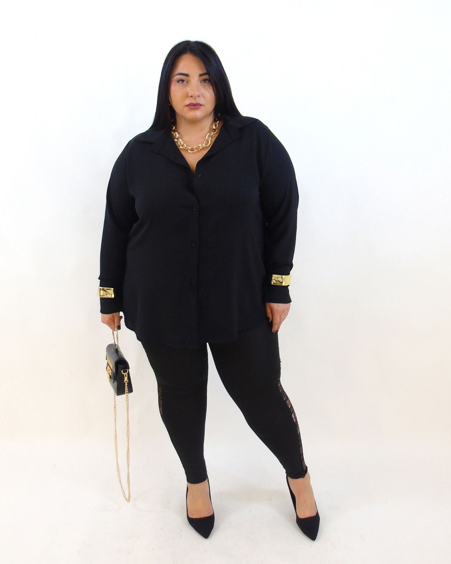 Leggings modellante con pizzo 8373