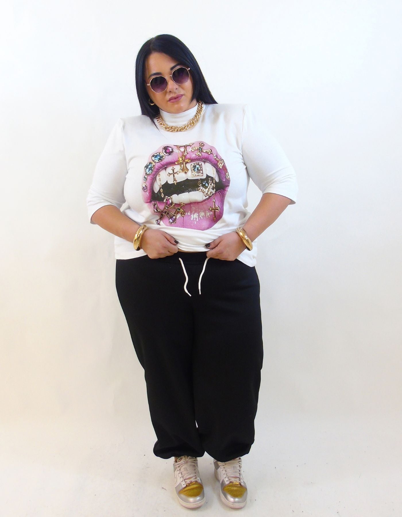 Pantalone balloon con elastico 13069