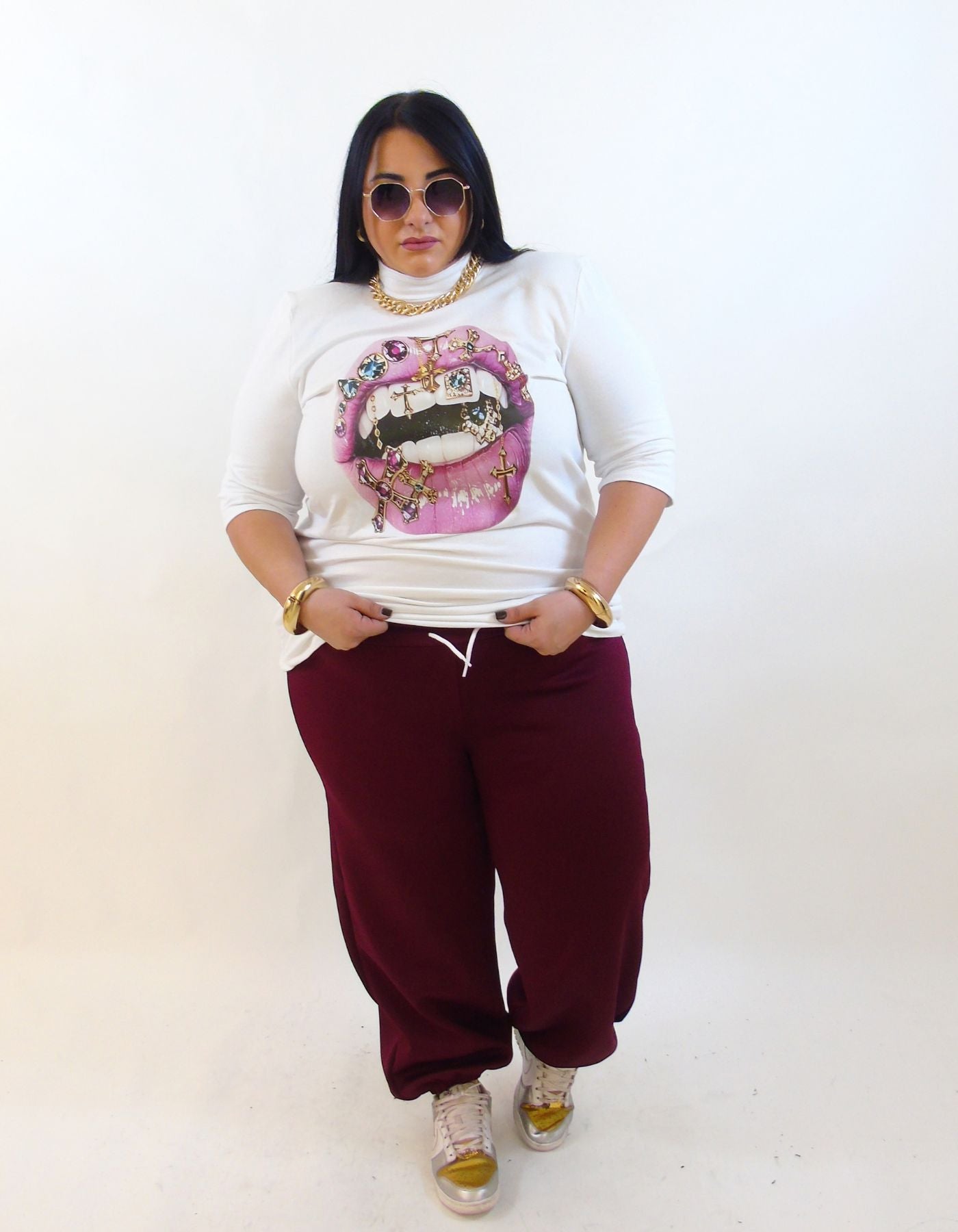 Pantalone balloon con elastico 13069