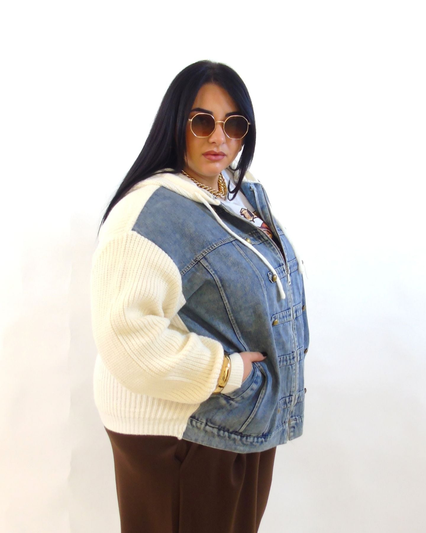 Giubbino jeans e lana morbida 9750