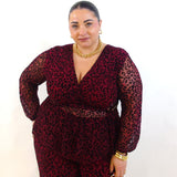 Blusa animalier con dettaglio 20391