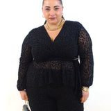 Blusa animalier con dettaglio 20391