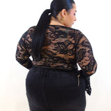 Body pizzo e simil pelle 00277