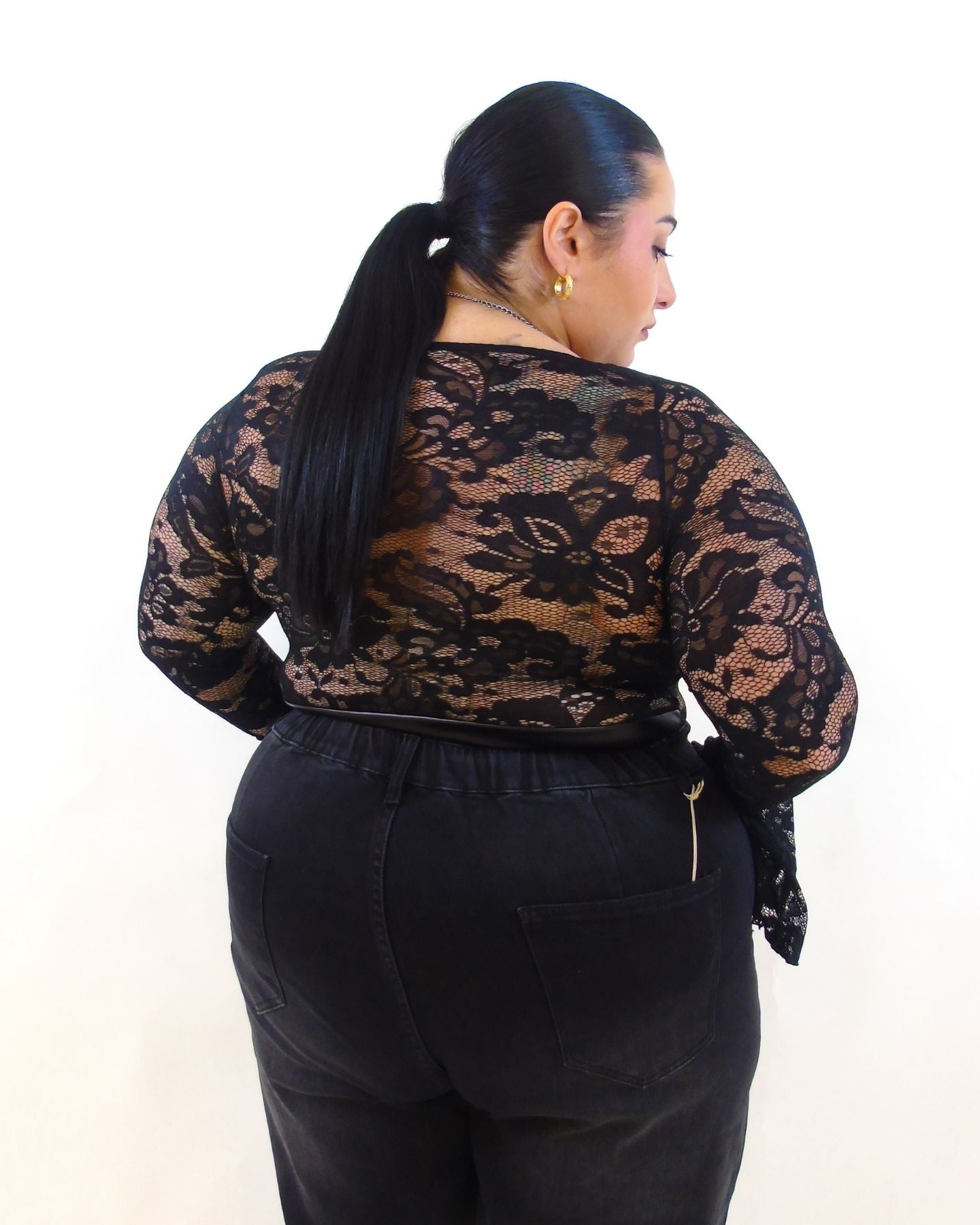 Body pizzo e simil pelle 00277