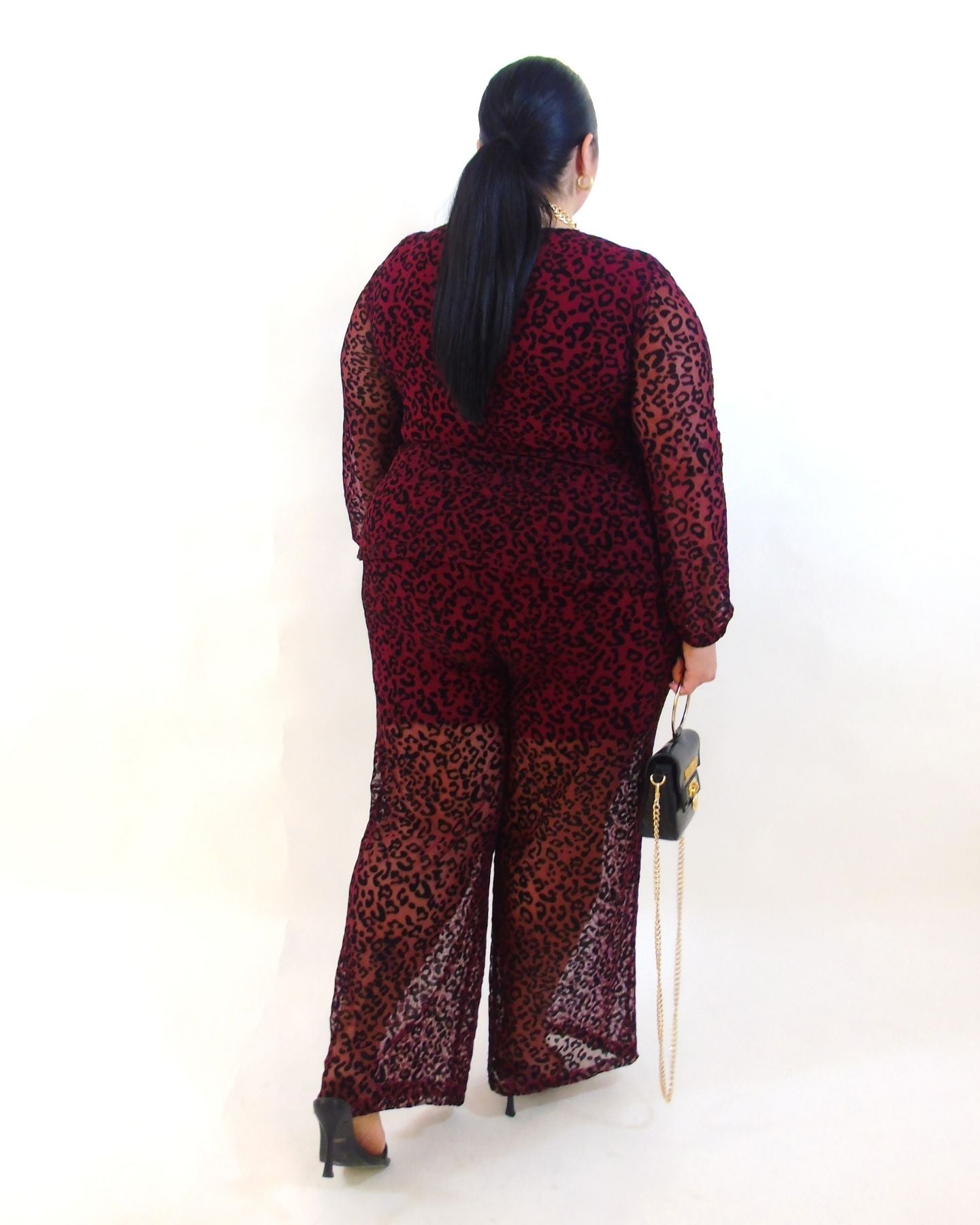 Pantalone animalier velato 20491