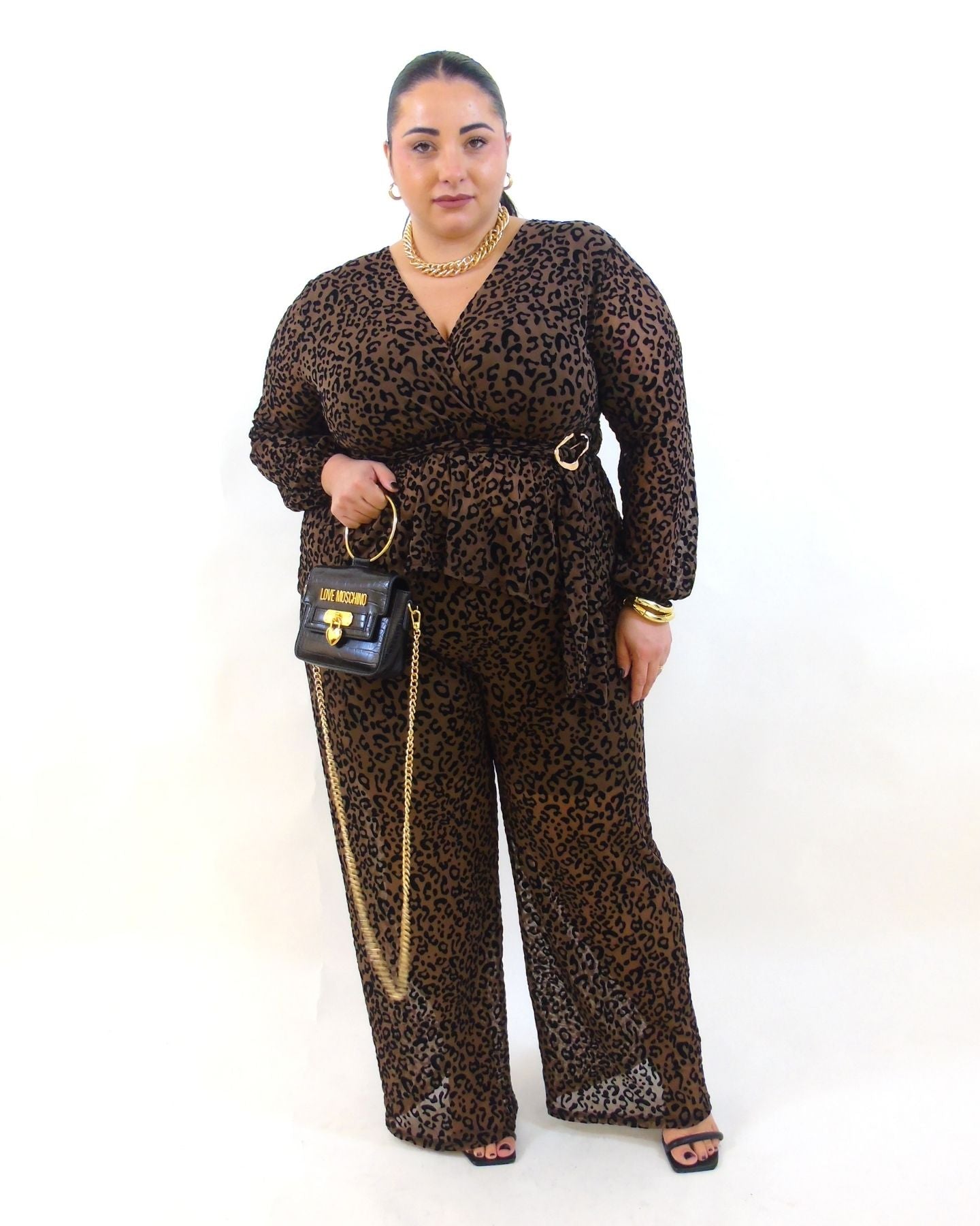 Pantalone animalier velato 20491