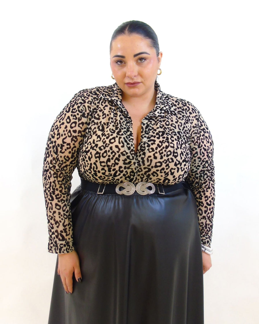 Camicia animalier velata 20401