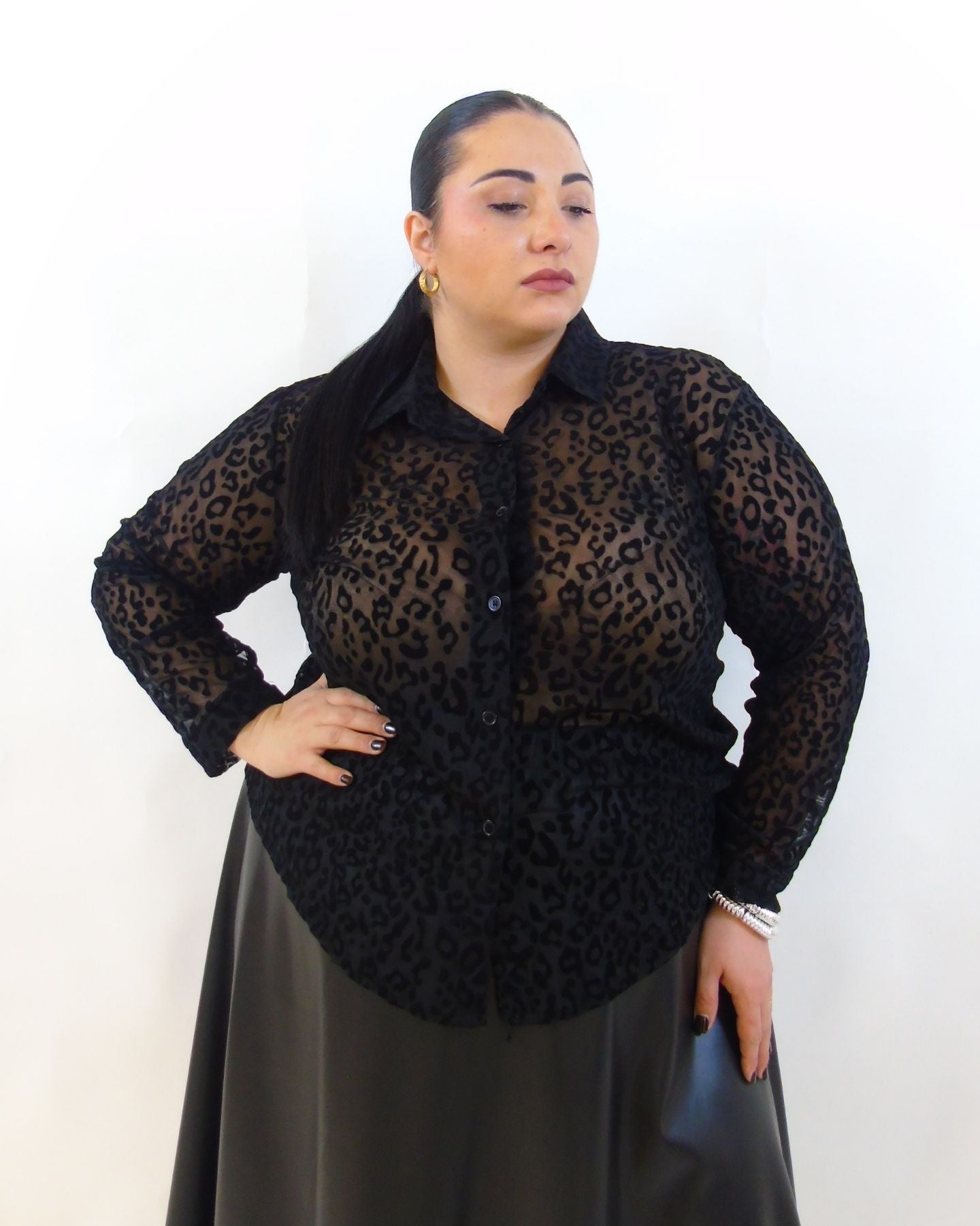 Camicia animalier velata 20401