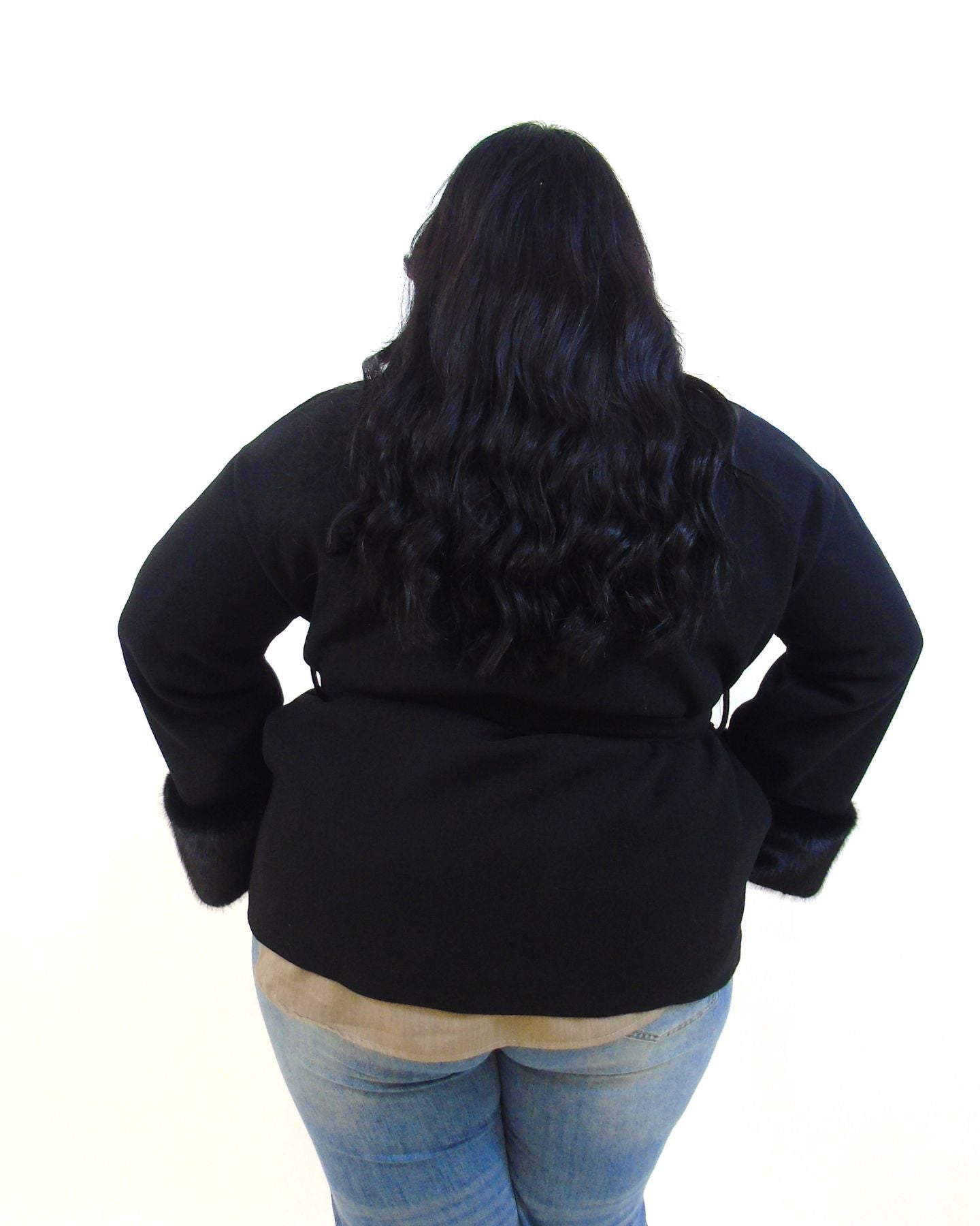 Cappotto manica pelliccia 20821